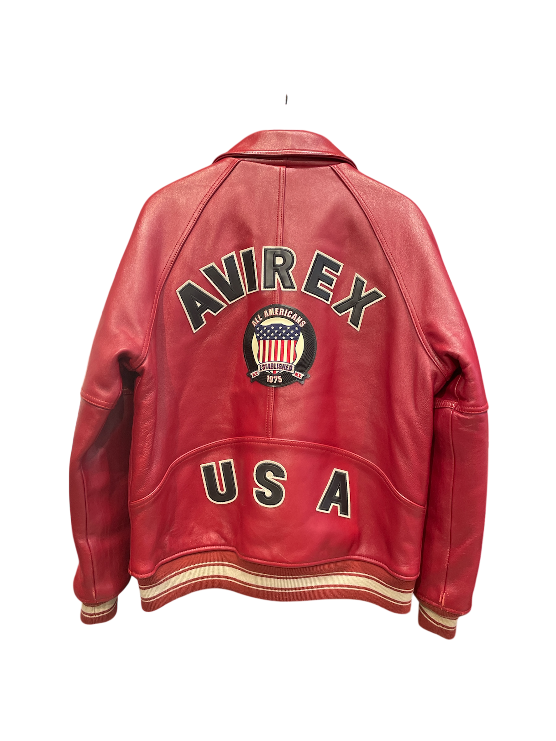 AVIREX/Leather Jkt/L/Leather/RED/Single Breasted/All Over Print/VINTAGE AVIREX RED LEATHER view 2