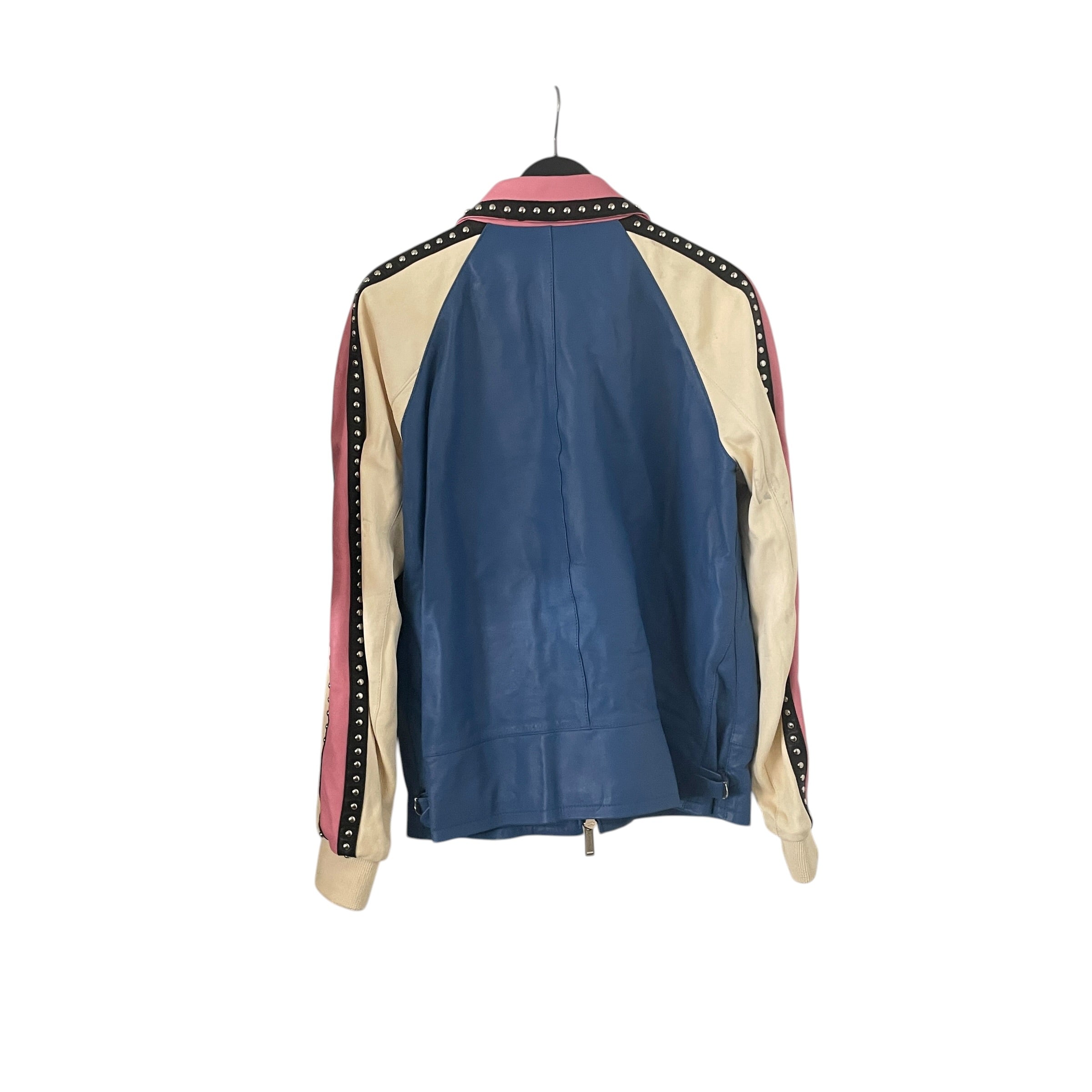DSQUARED2/Leather Jkt/52/Cotton/MLT/STUDS/BLUE/PINK view 2