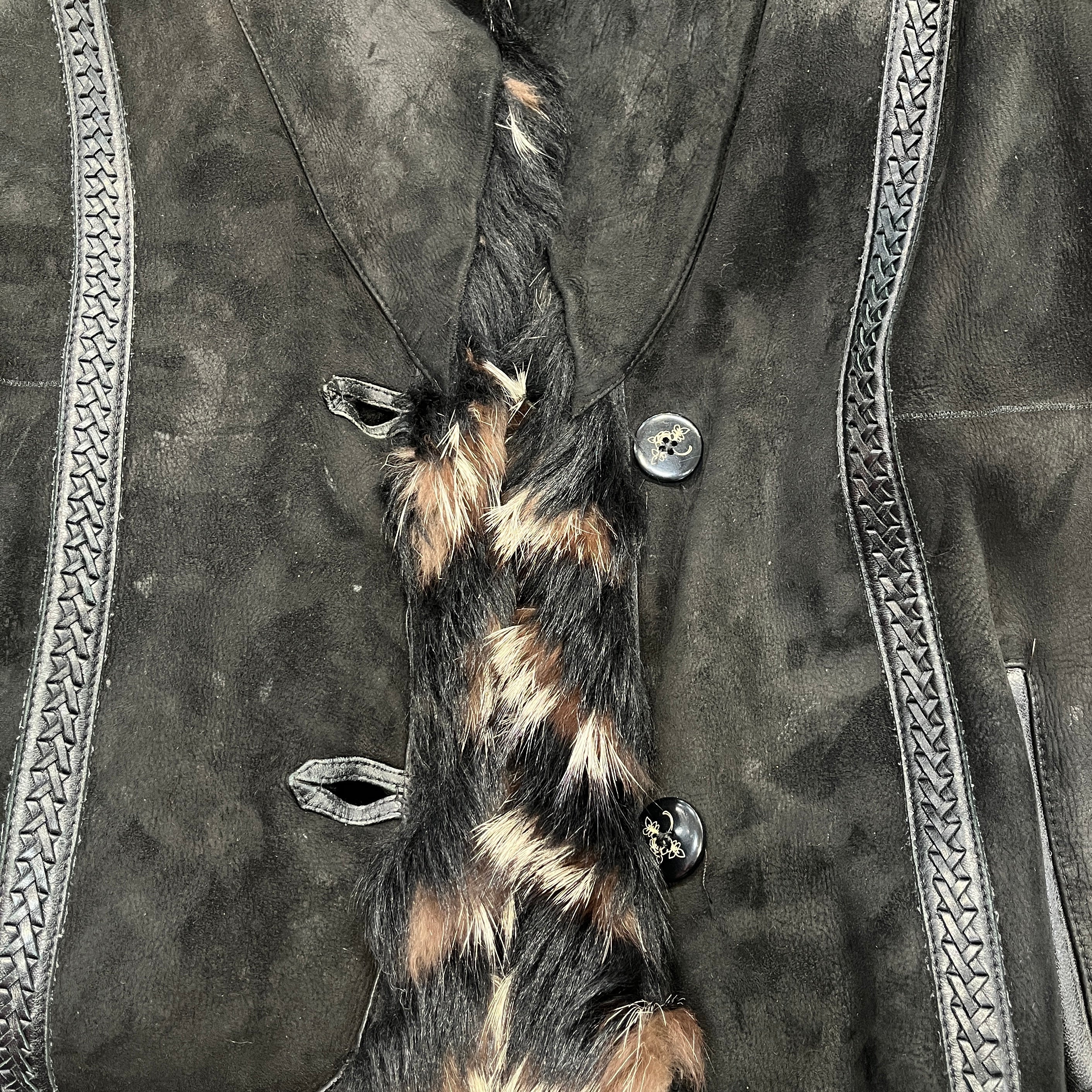 cache/Vintage/Jacket/XS/Suede/BLK/Single Breasted/SHEERLING LINED BLK/BRW/WHT view 3