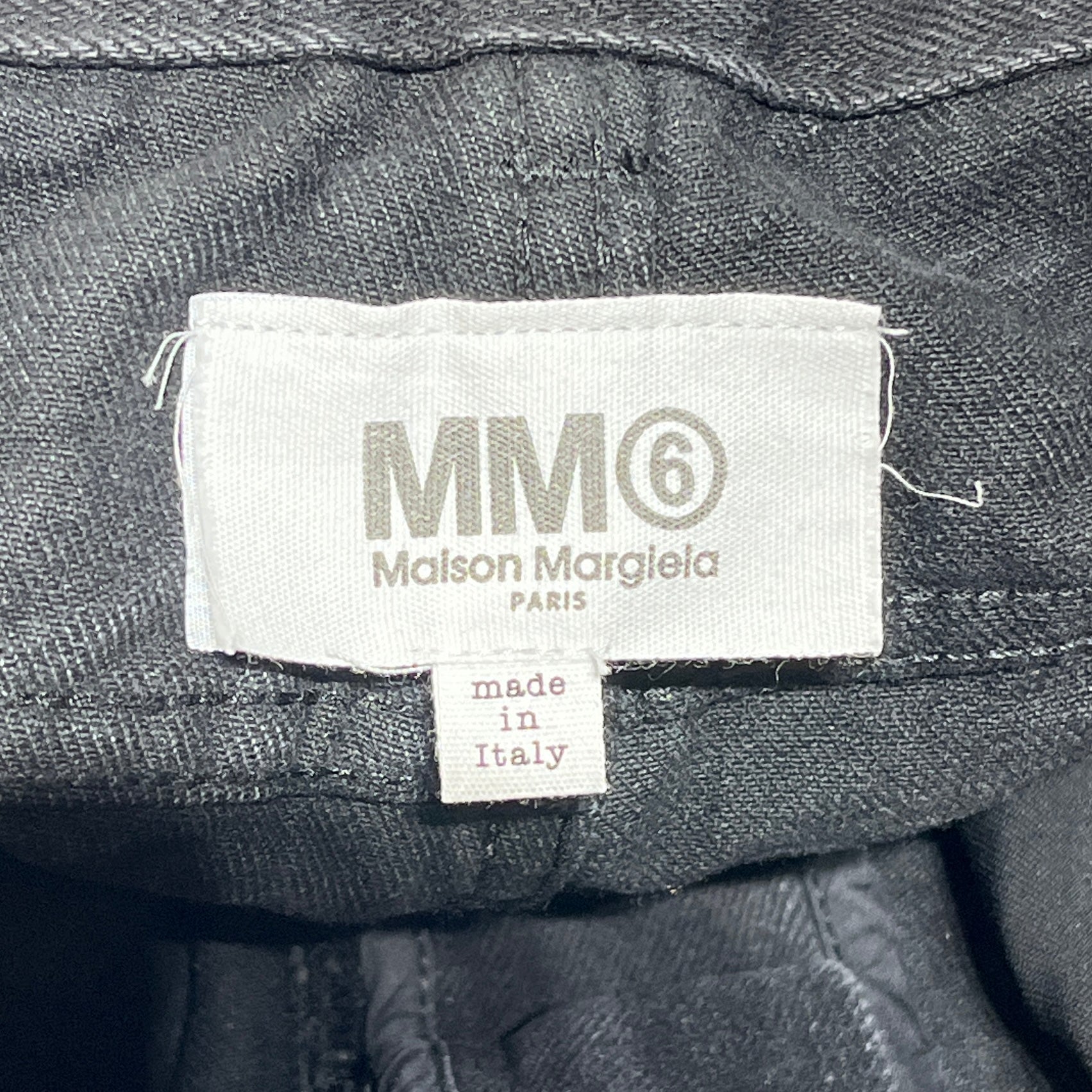 MM6/Pants/29/Denim/BLK/wide leg washed creasing view 3