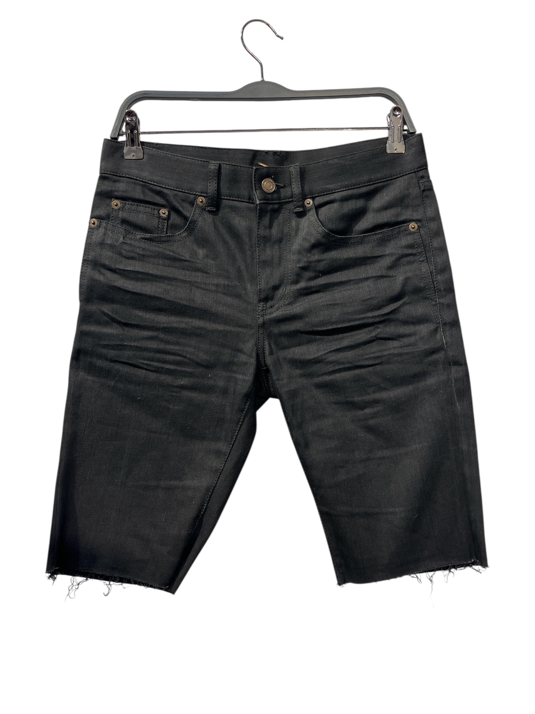 SAINT LAURENT/Shorts/26/Denim/BLK/RAW HEM SHORTS view 1