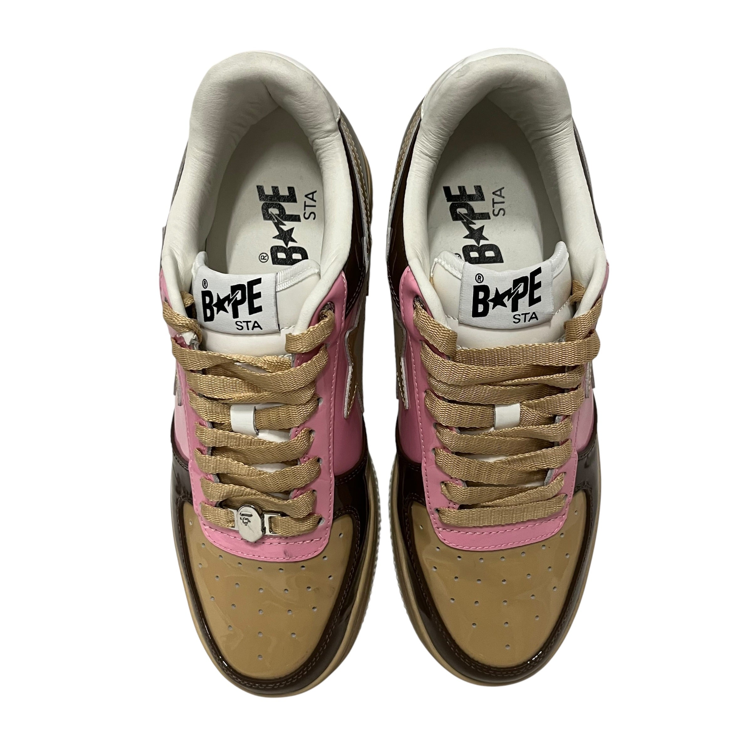 BAPE STA!/Low-Sneakers/US 10/Nylon/MLT/bapesta pink beige brwn shoes view 4