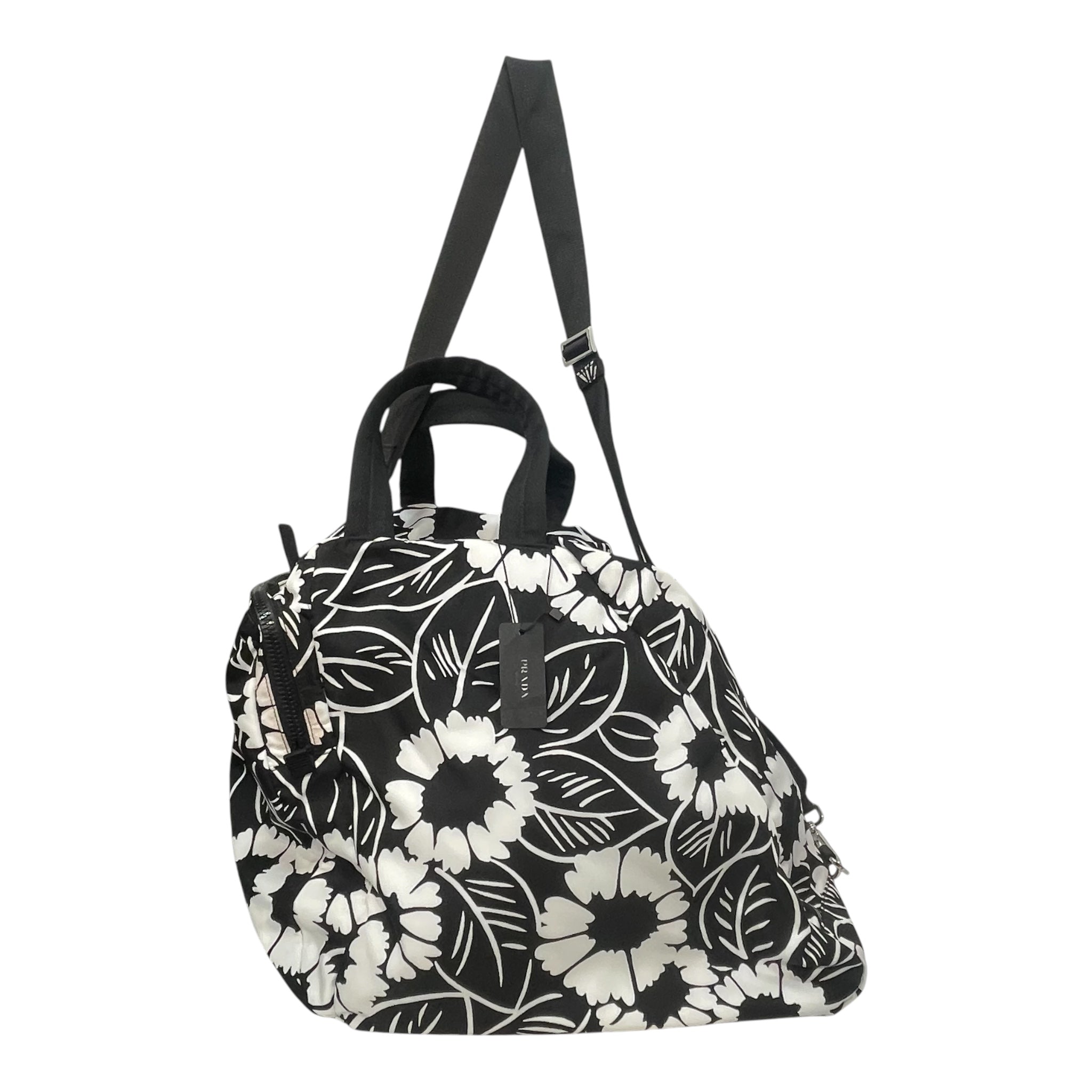 PRADA/Bag/FREE/Floral Pattern/Nylon/BLK/TRIANGLE BAG SIDE BAG view 1