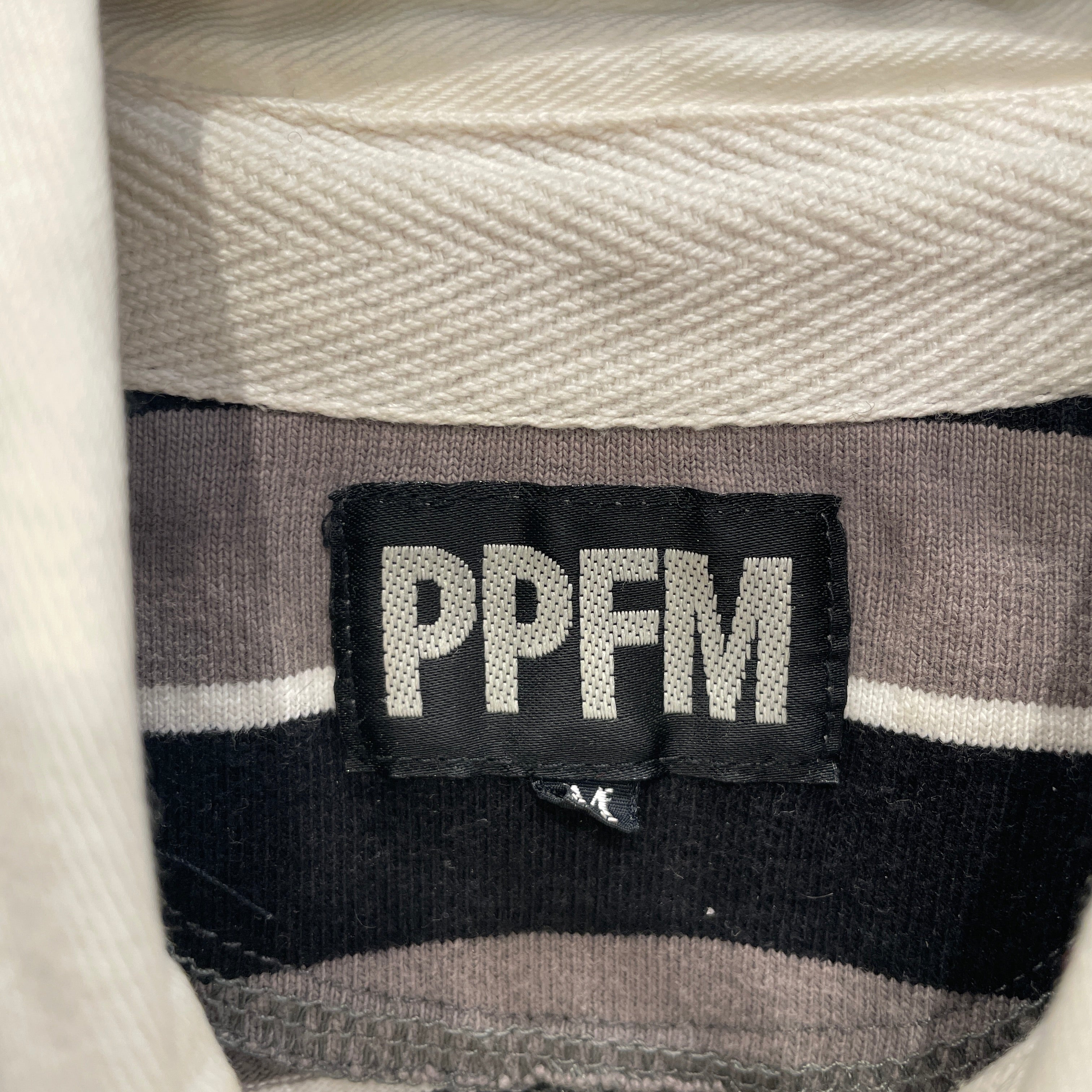 PPFM/LS T-Shirt/M/Cotton/BLK/Stripe/P PATCH W SKULL view 3