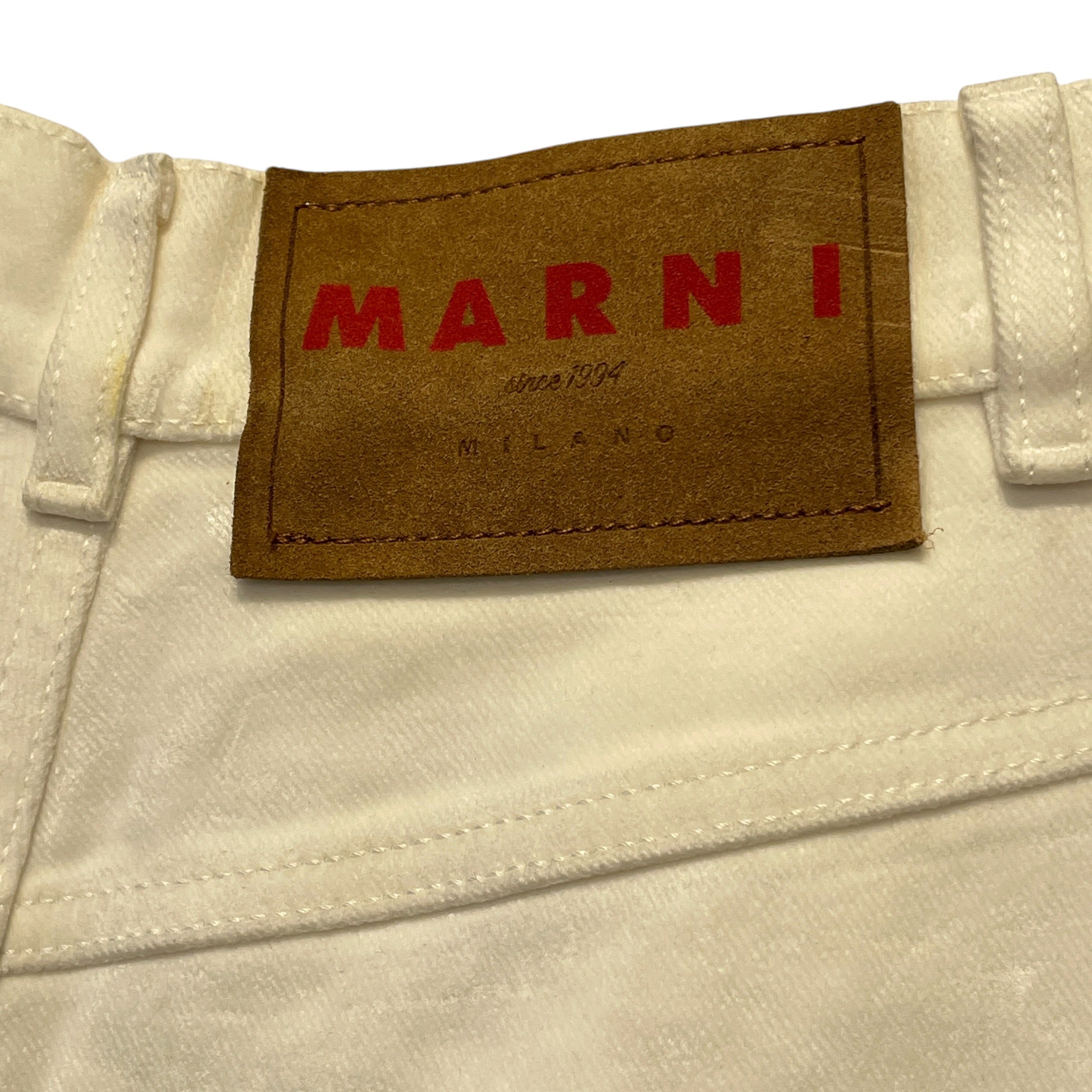 MARNI/Wide Leg Pants/36/Denim/WHT/Flocked Denim view 7