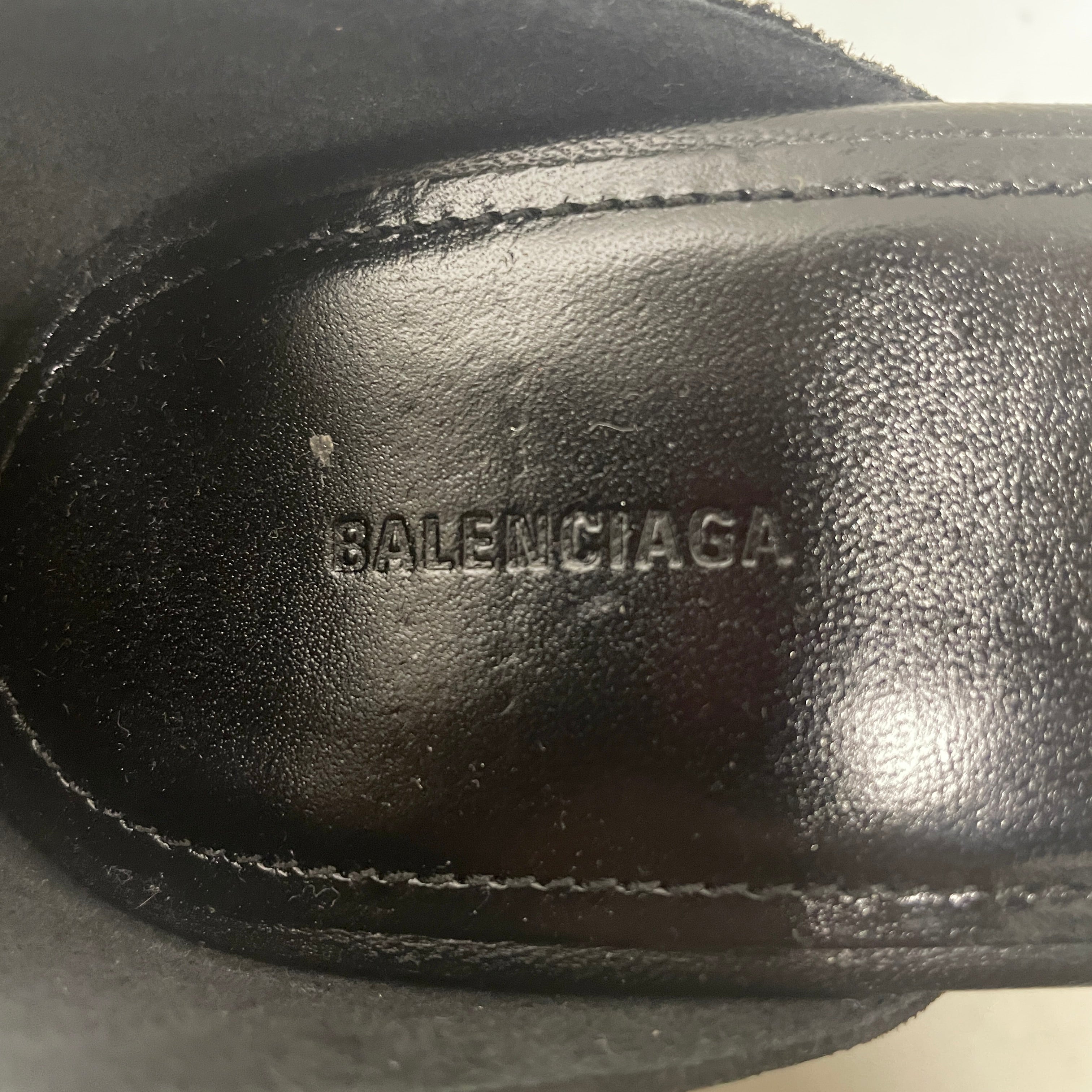 BALENCIAGA/Heels/EU 38/Nylon/BLK/Black platform studded heel view 3