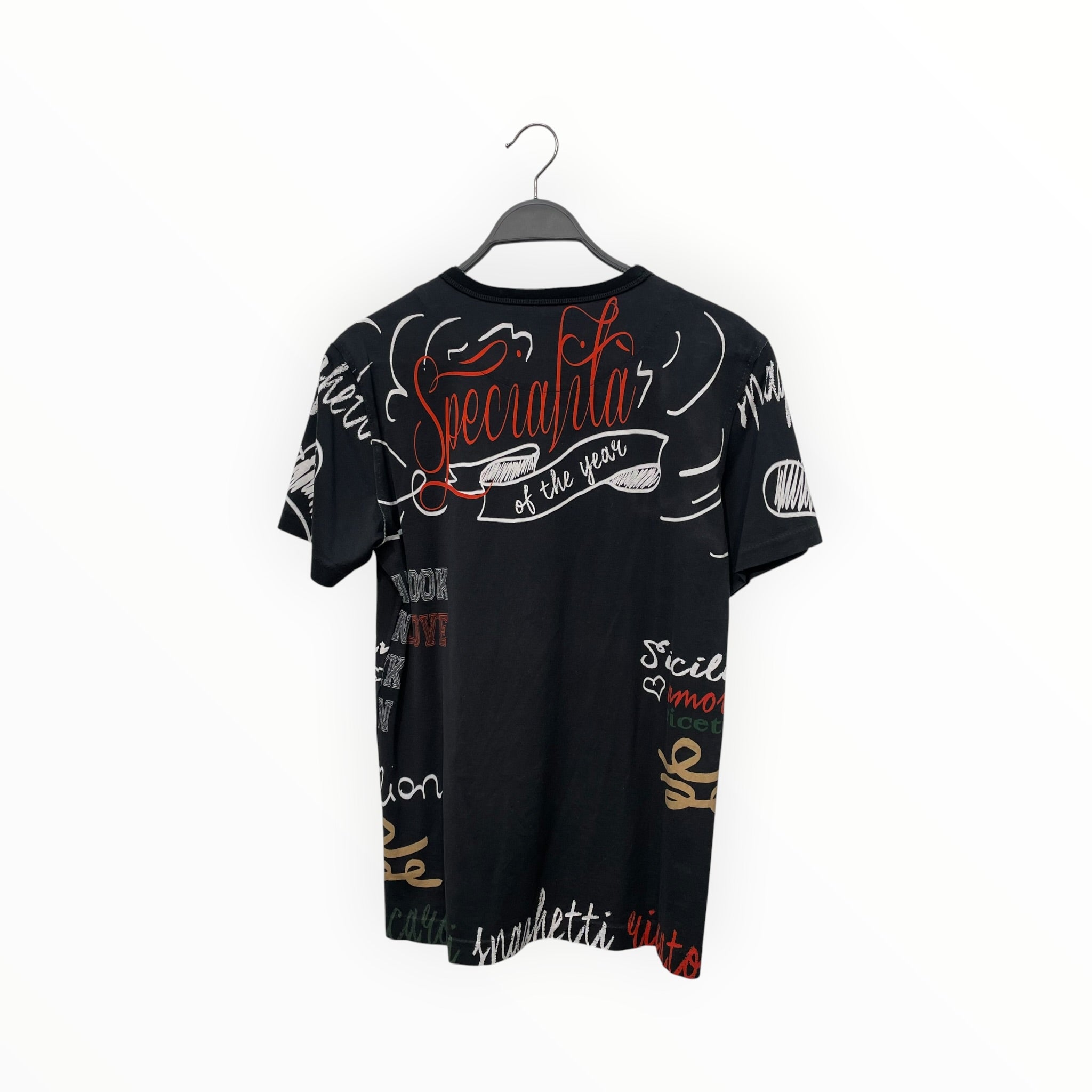DOLCE&GABBANA/T-Shirt/52/Cotton/BLK/Graphic/Sicilian Recipe view 2