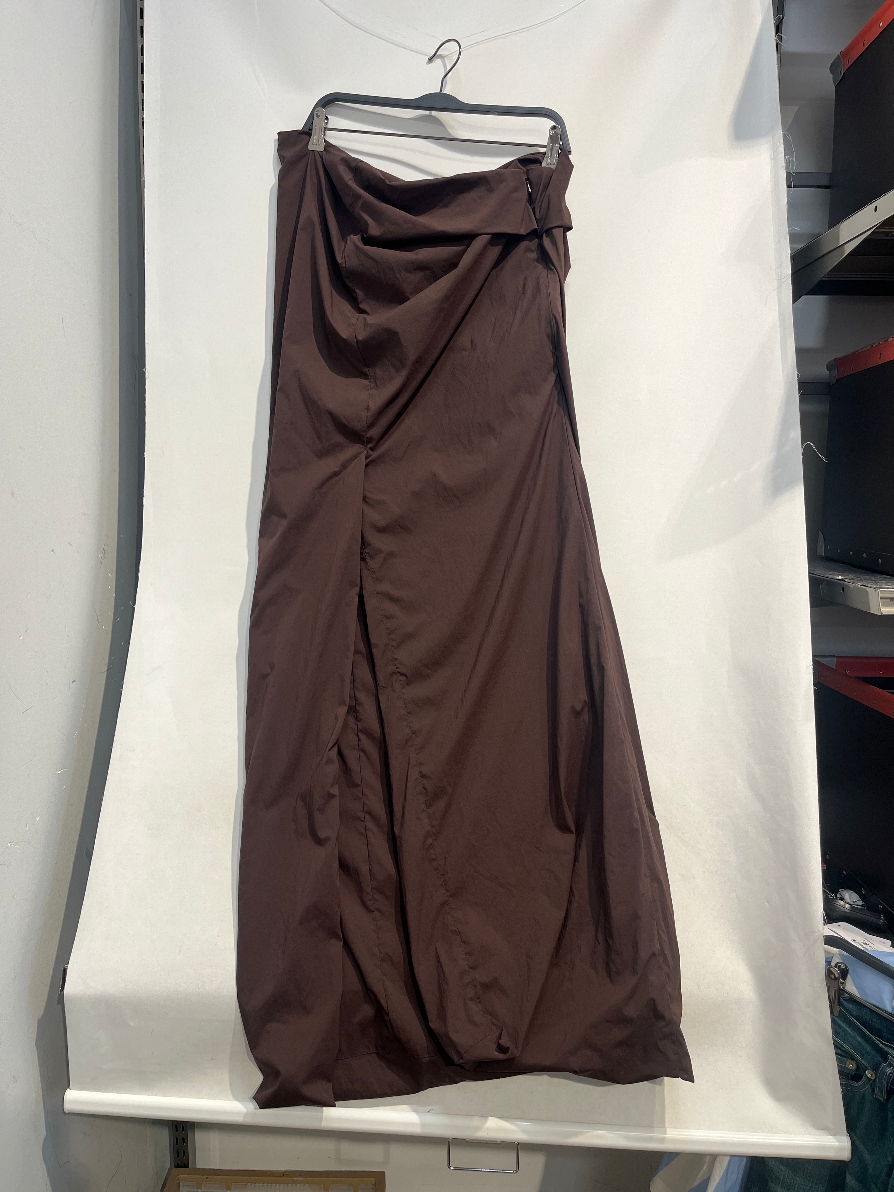 entire studios/Long Skirt/XL/Polyester/BRW/rouched side sligt view 4