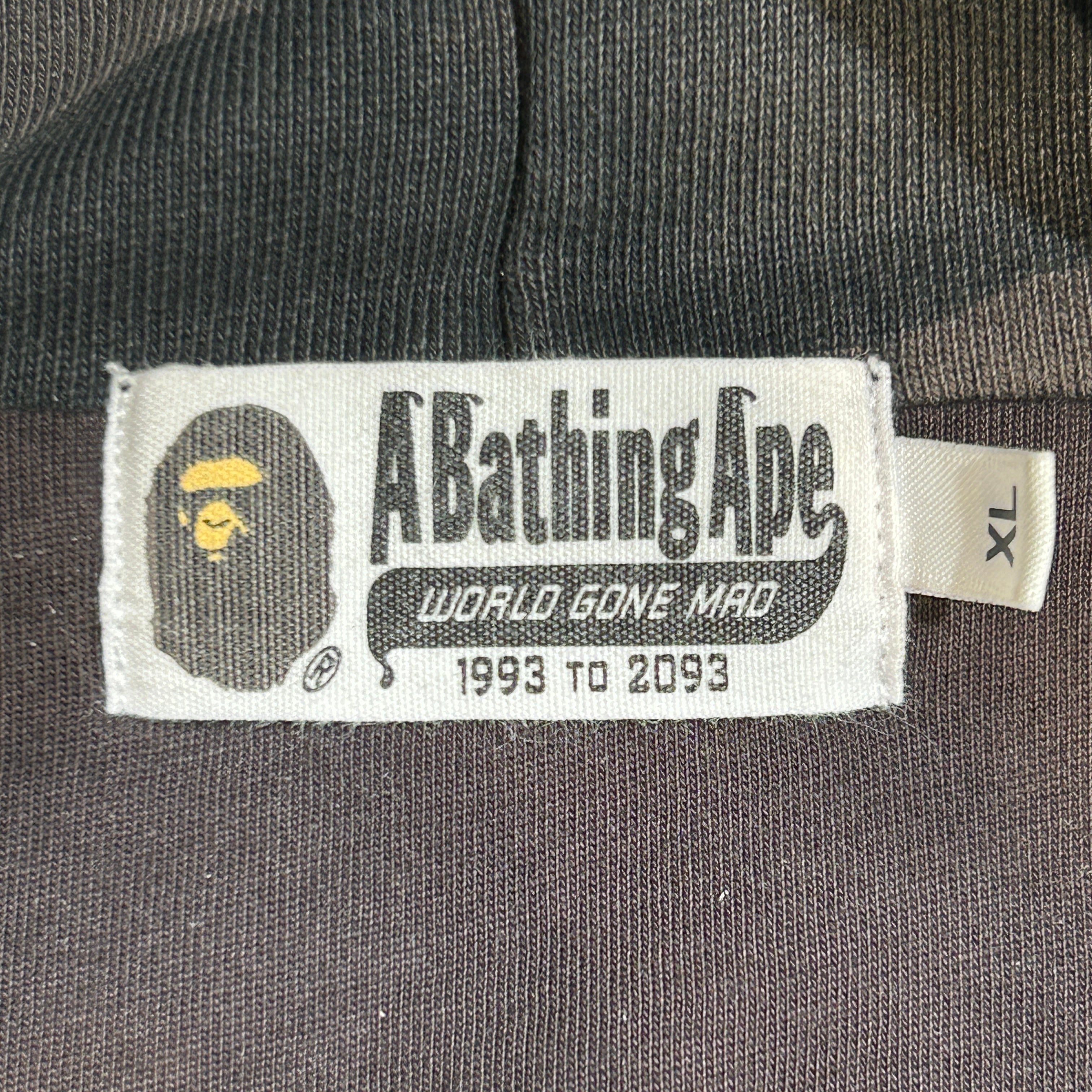 A BATHING APE/Hoodie/XL/All Over Print/Cotton/BLK/white logo on hoodie view 3
