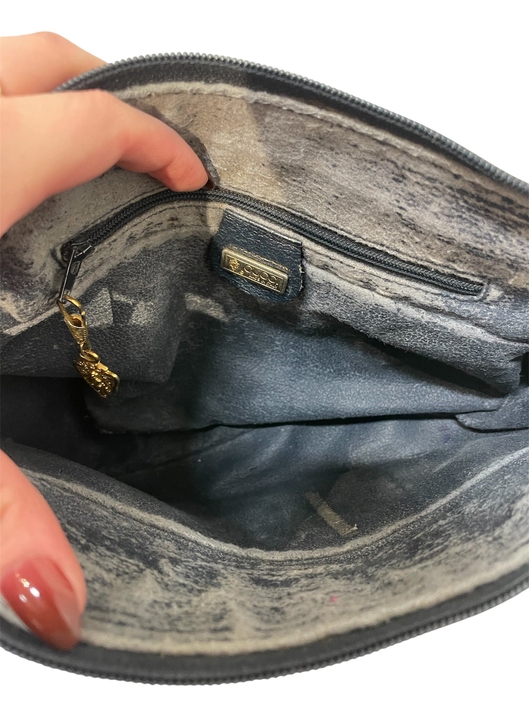 GUCCI/Cross Body Bag/Monogram/Leather/NVY/OPHIDIA WEB STRIPE view 4