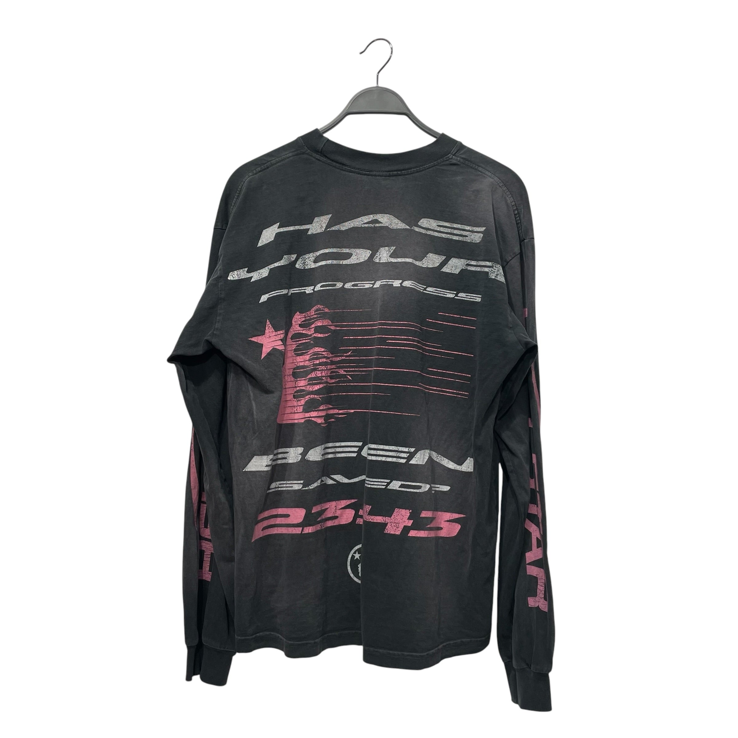 HELLSTAR/LS T-Shirt/M/Cotton/GRY/Graphic/QR CHRIST view 2