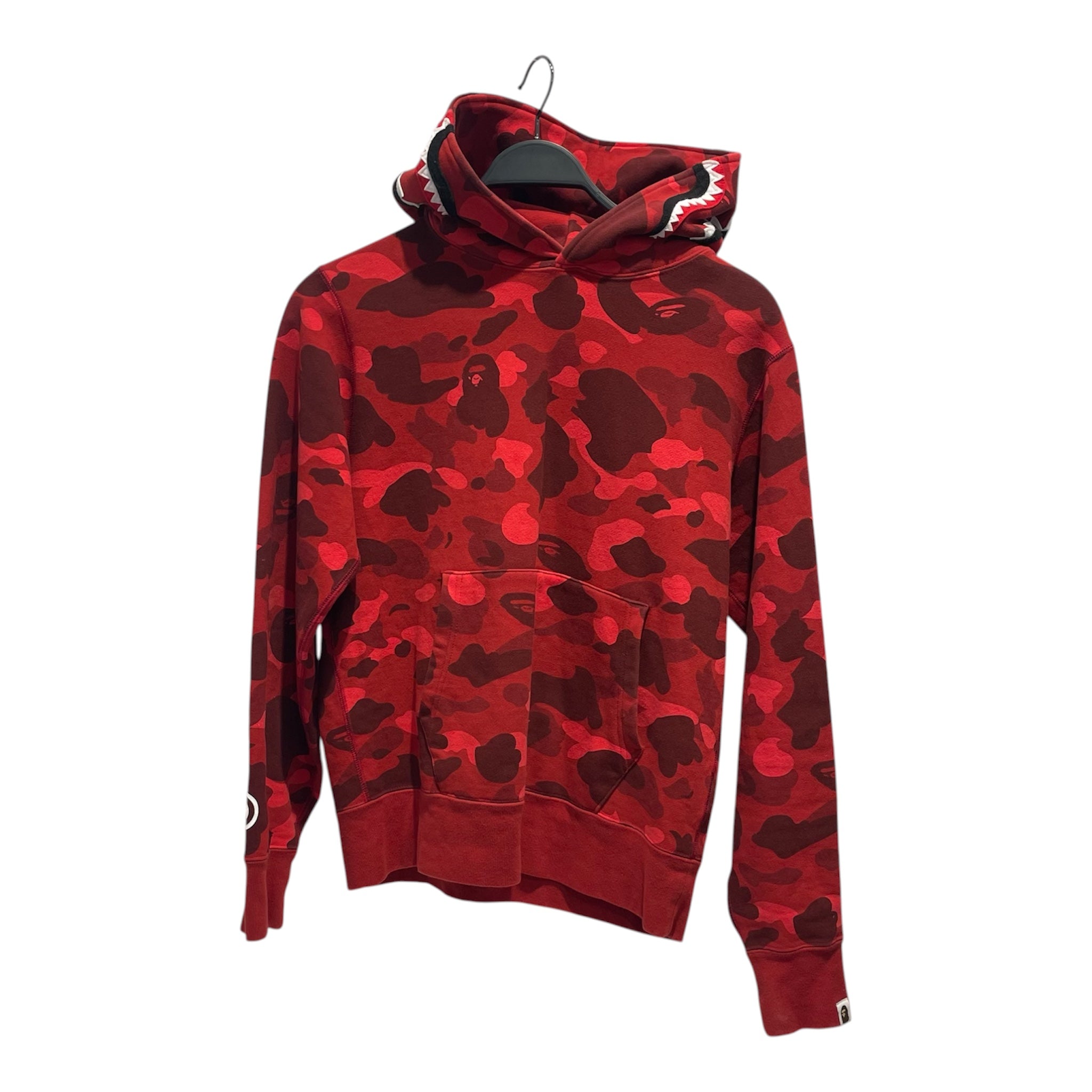 A BATHING APE/Hoodie/S/All Over Print/Cotton/RED/Shark Pullover Hoodie view 1