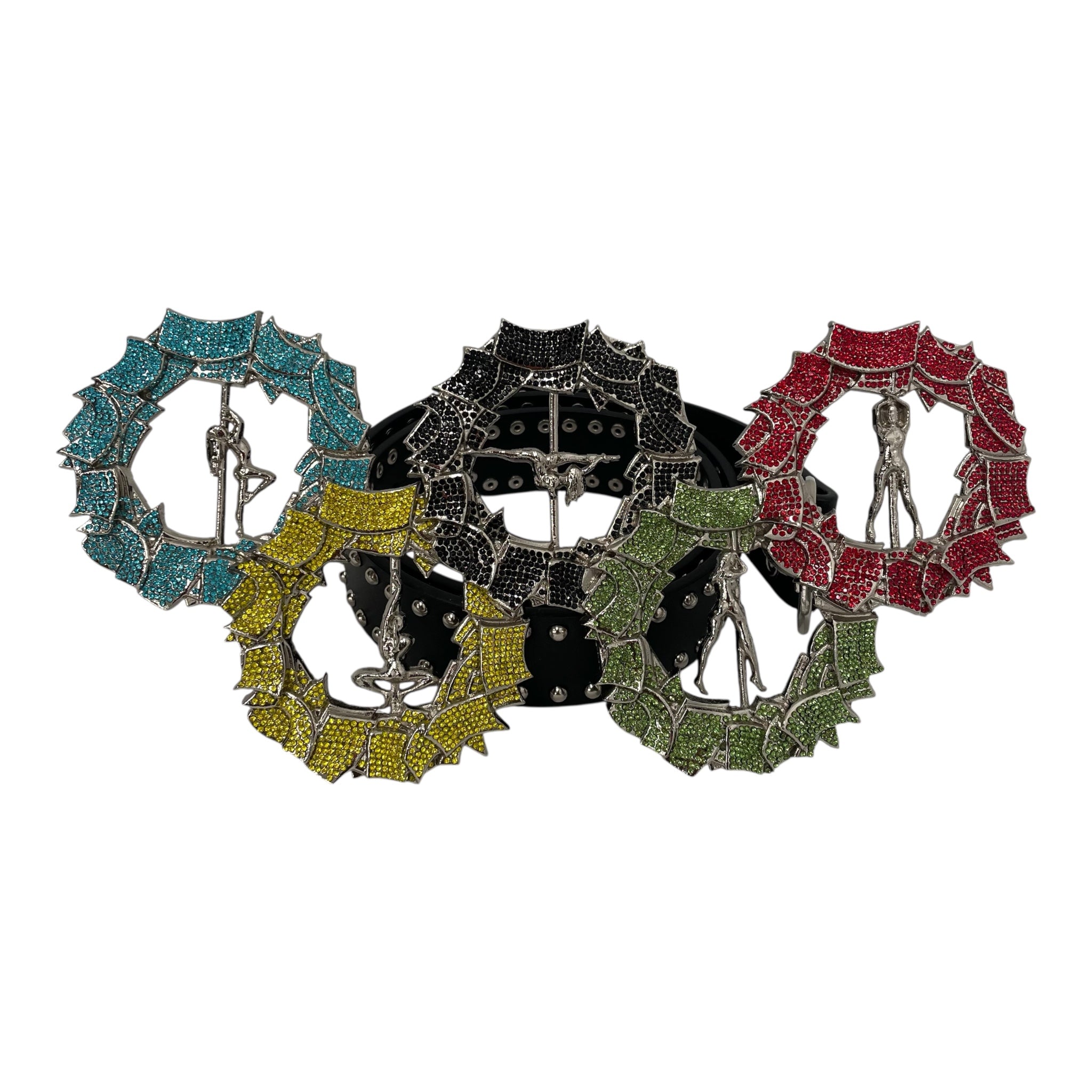 STOLEN ARTS/Belt/Leather/BLK/OLYMPIC STRIPPERS+RHINESTONES view 1