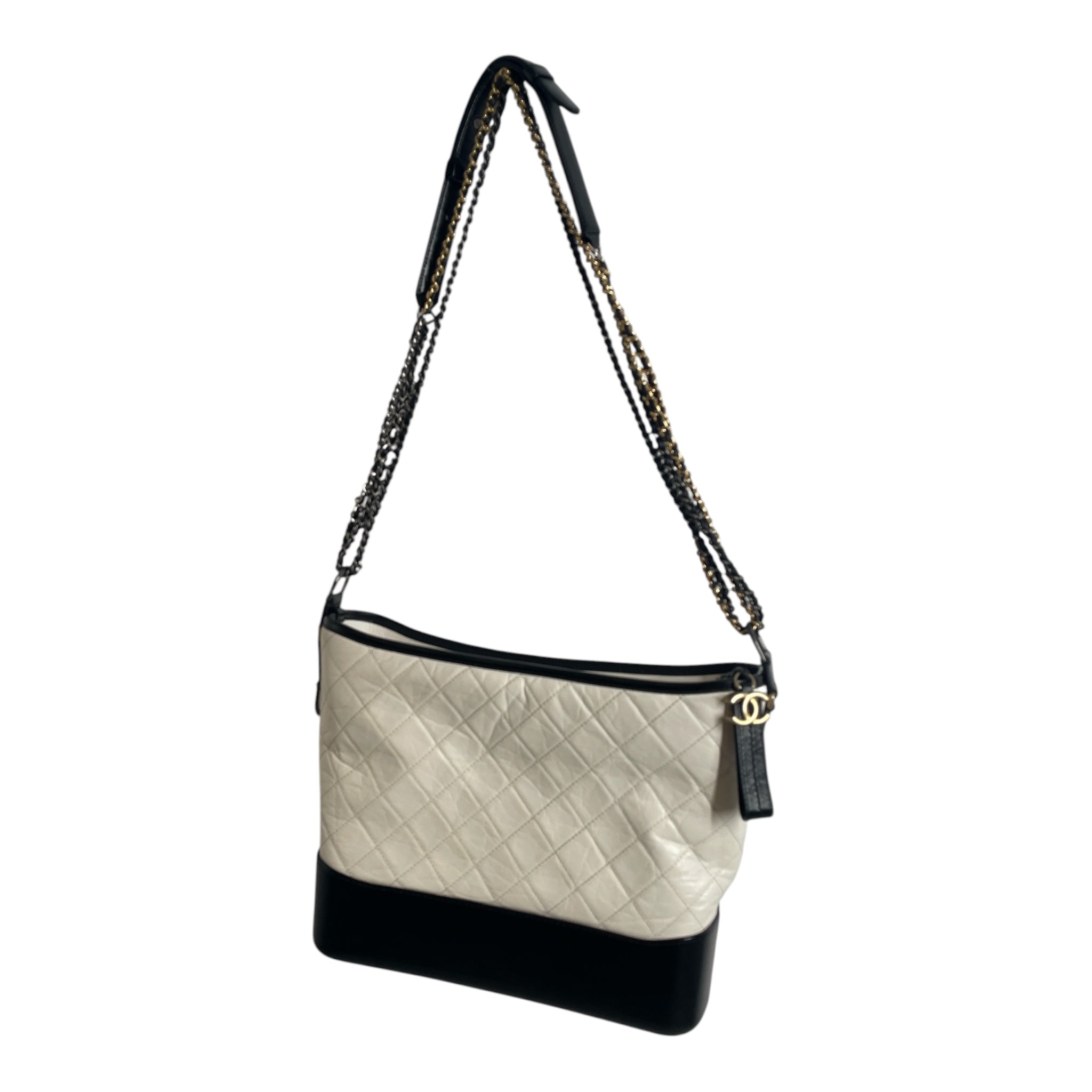 CHANEL/Cross Body Bag/Leather/WHT/GABRIELLE HOBO BAG view 1