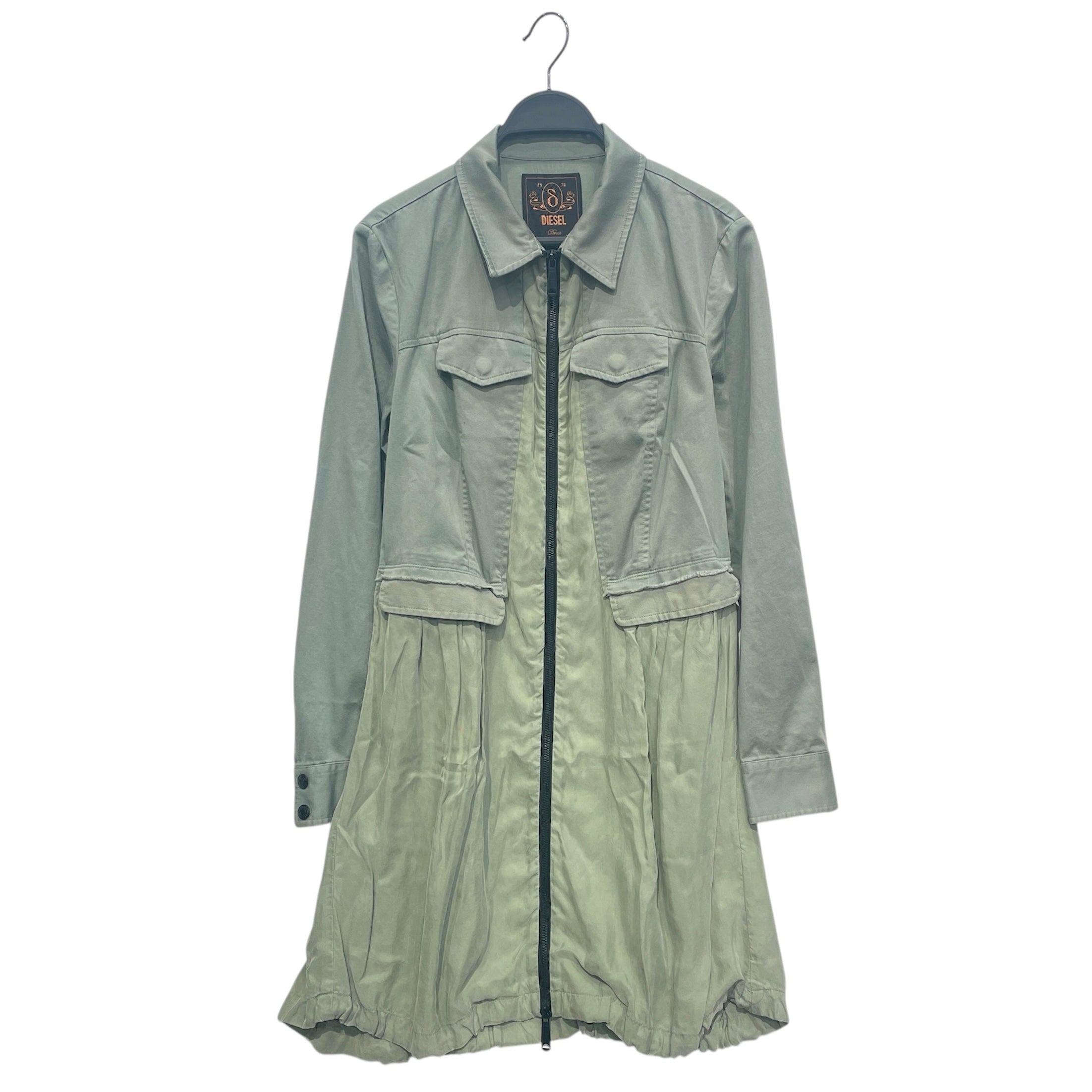 DIESEL/Shirt Dress/L/GRN/PANELED ZIP DRESS view 1