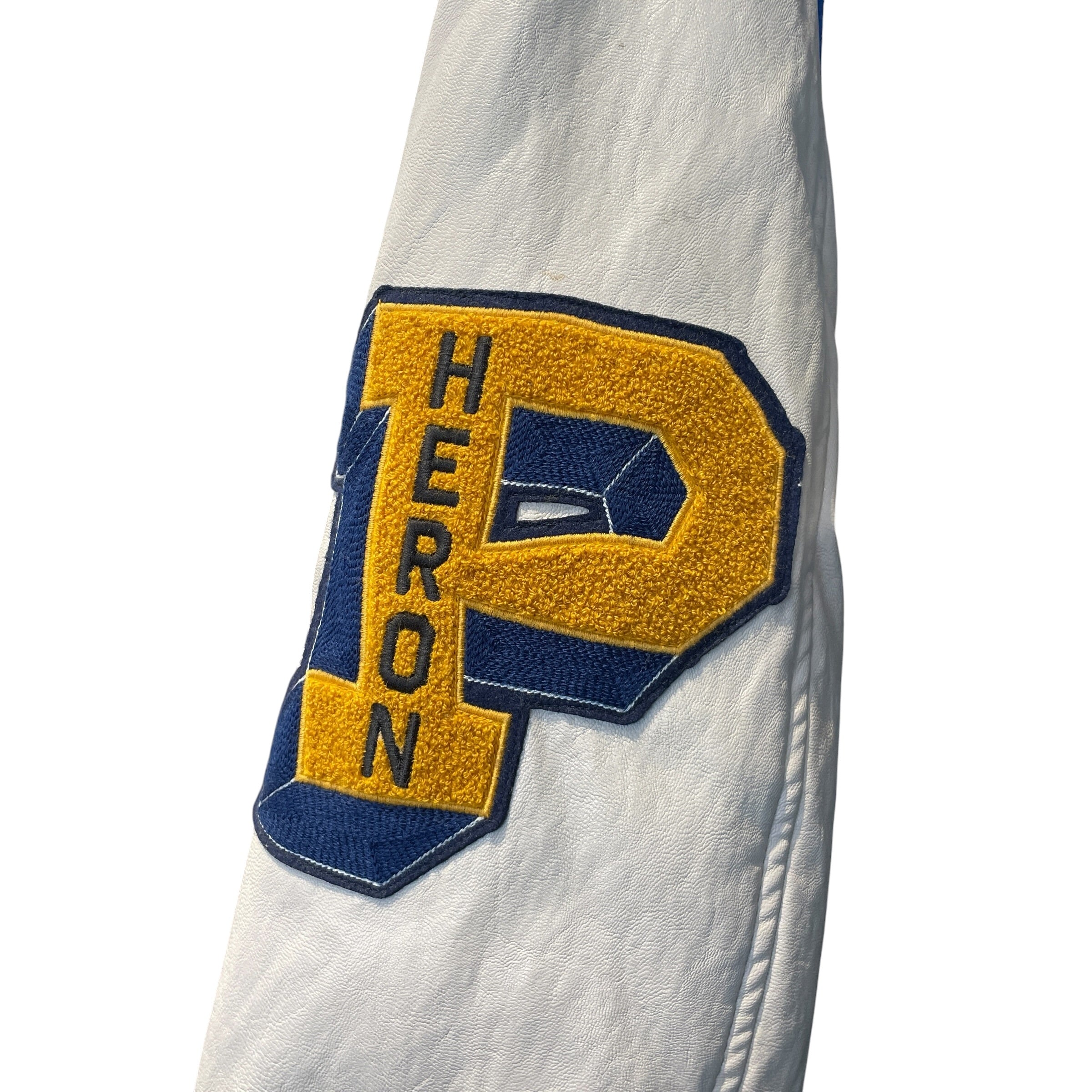 HERON PRESTON/Jacket/XS/Graphic/Leather/BLU/WHITE SLEEVE PATCHES view 6
