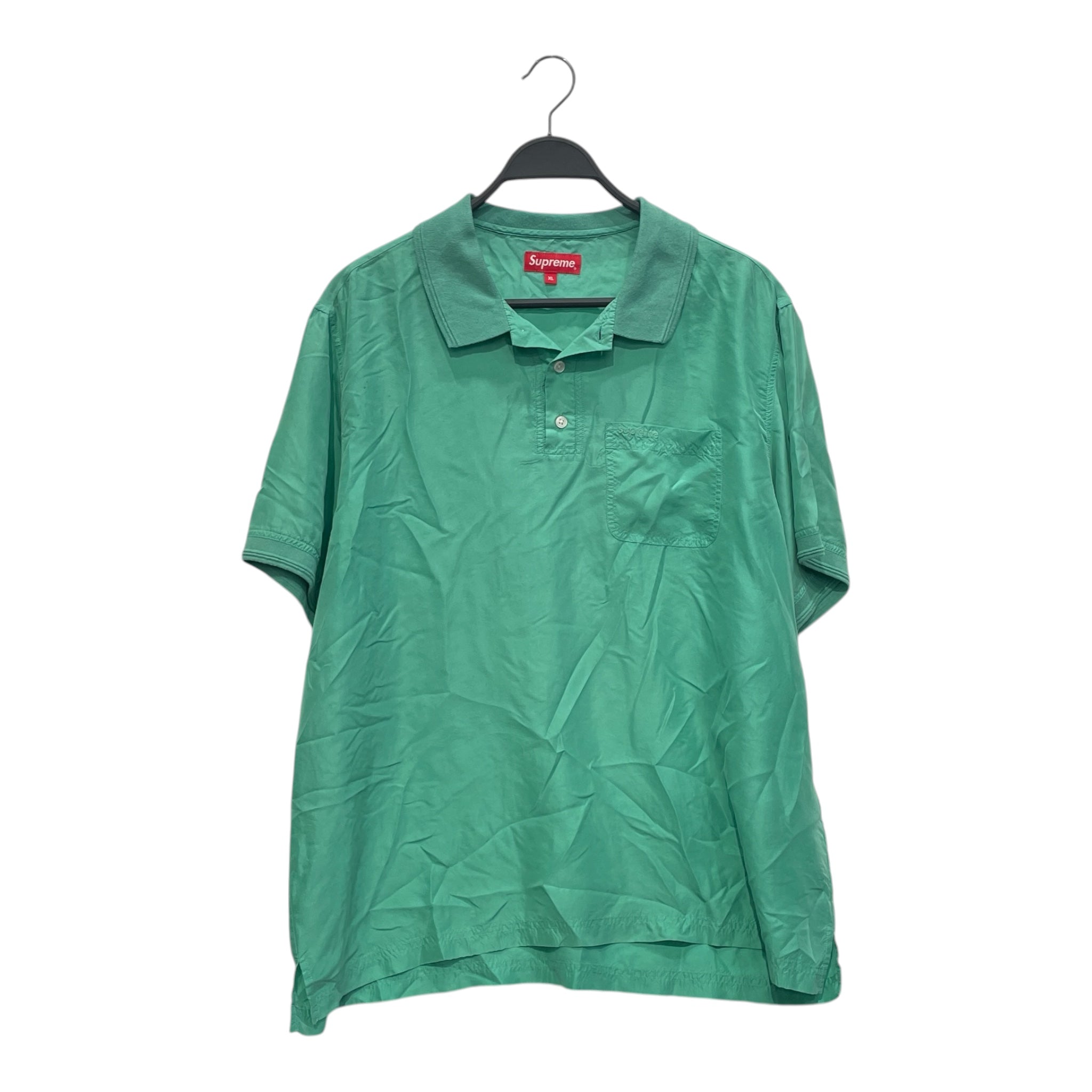 Supreme/Polo Shirt/XL/Silk/GRN/SILK POLO POCKET view 1