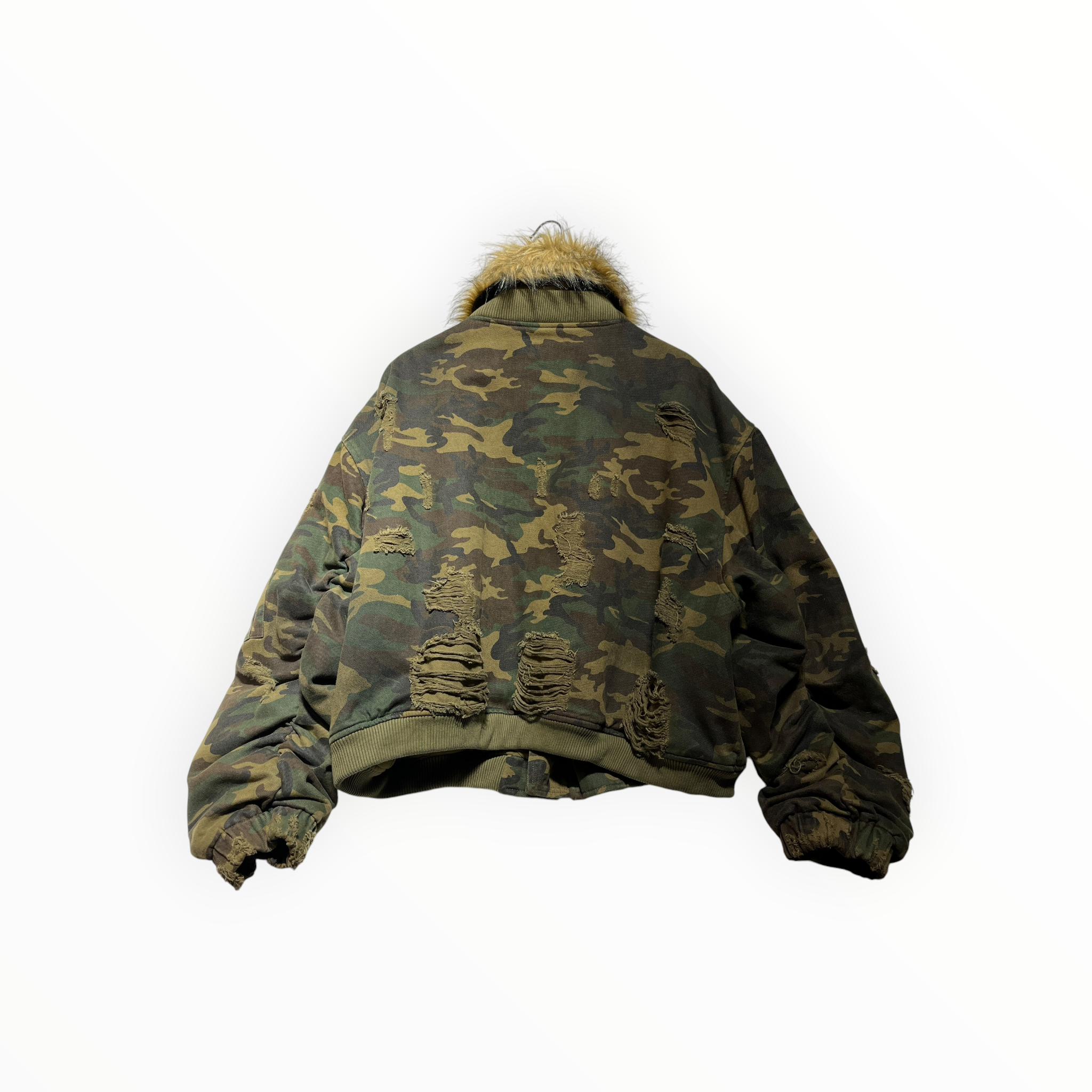 REGEN ZONE COUTURE/Jacket/2/Cotton/GRN/Camouflage/FUR COLLAR view 2