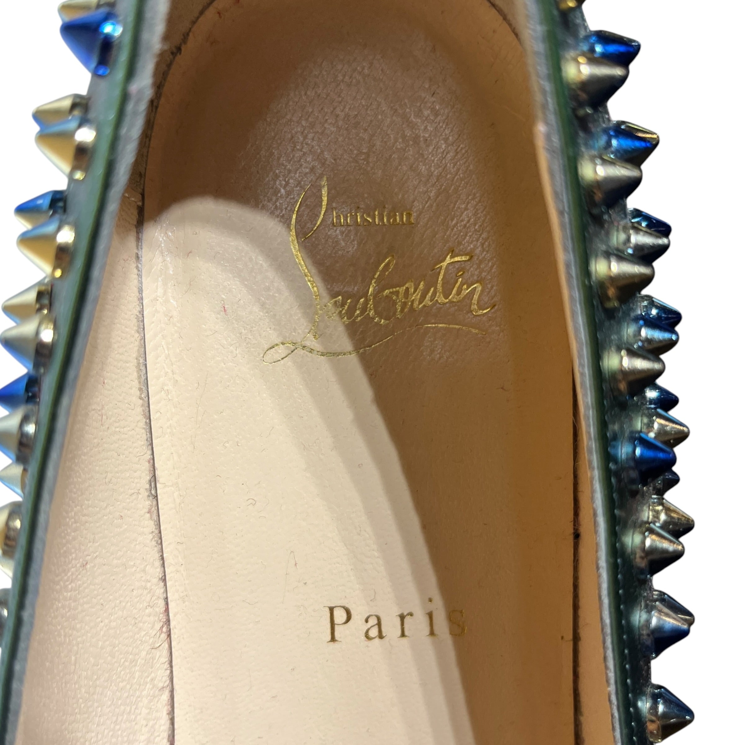 Christian Louboutin/Flat Shoes/EU 40/Iridescent/BLU/BLUE GREEN STUDDED view 3