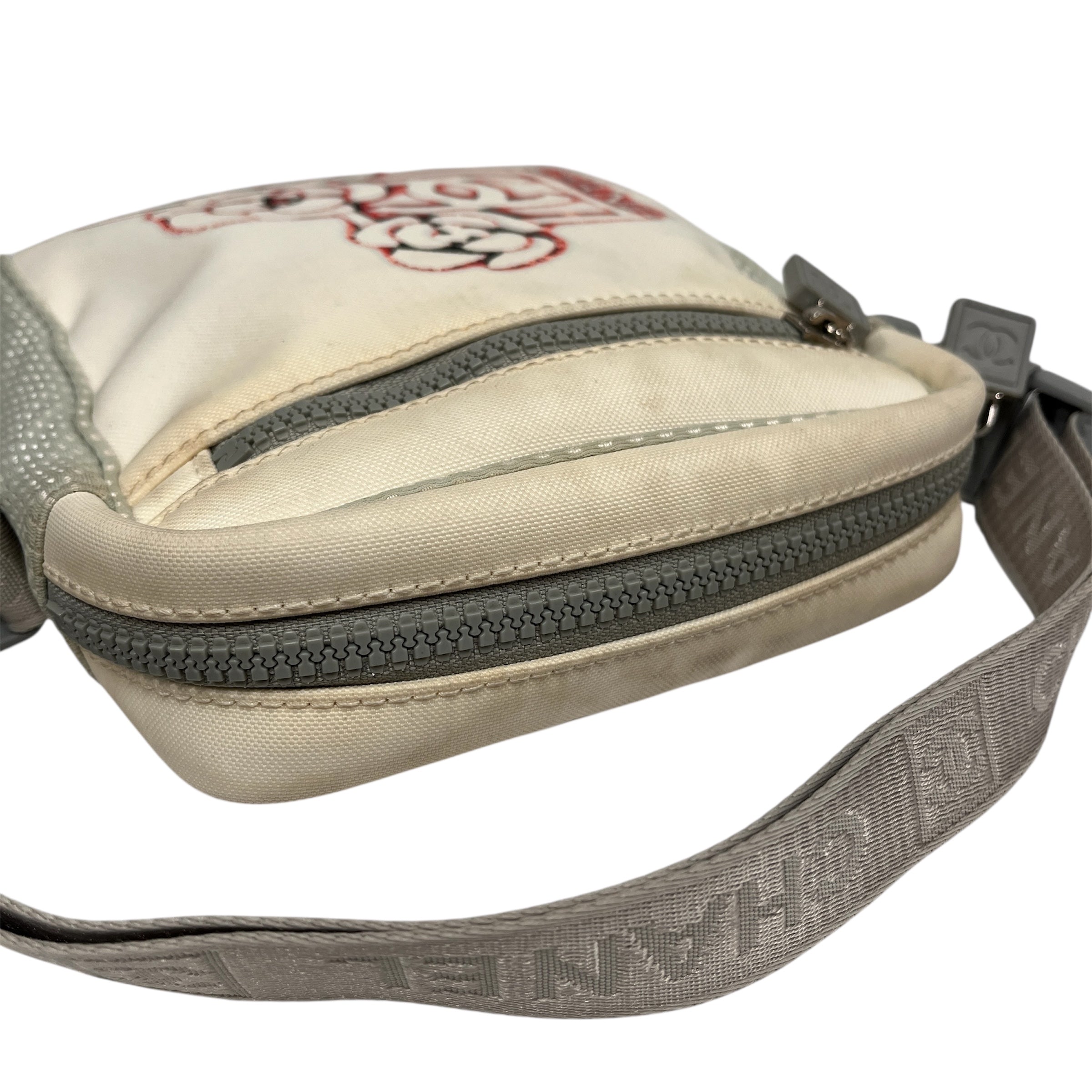 CHANEL/Cross Body Bag/All Over Print/Nylon/WHT/ROSE GRAPHIC view 8