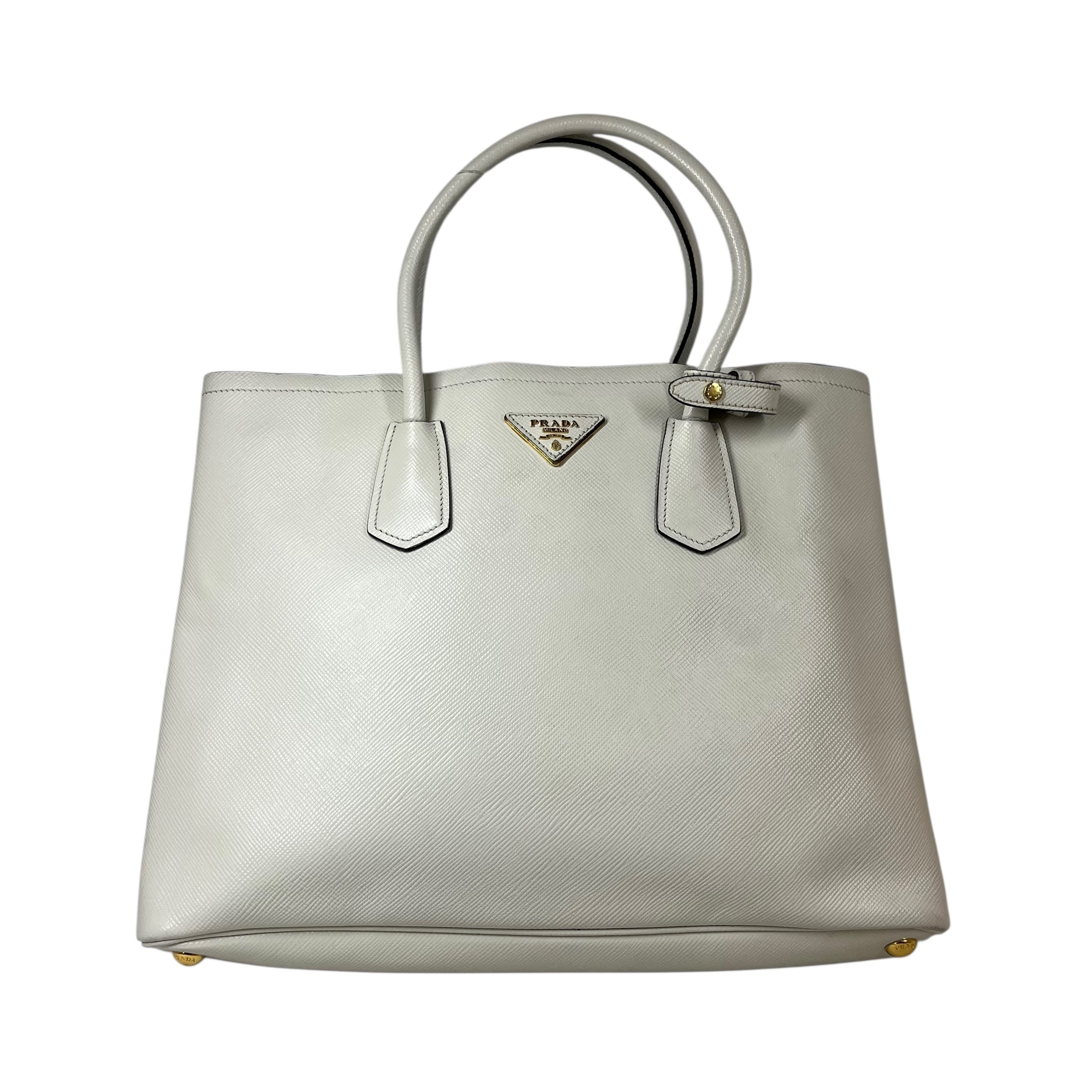 PRADA/Bag/Leather/WHT/DOUBLE HANDBAG view 1