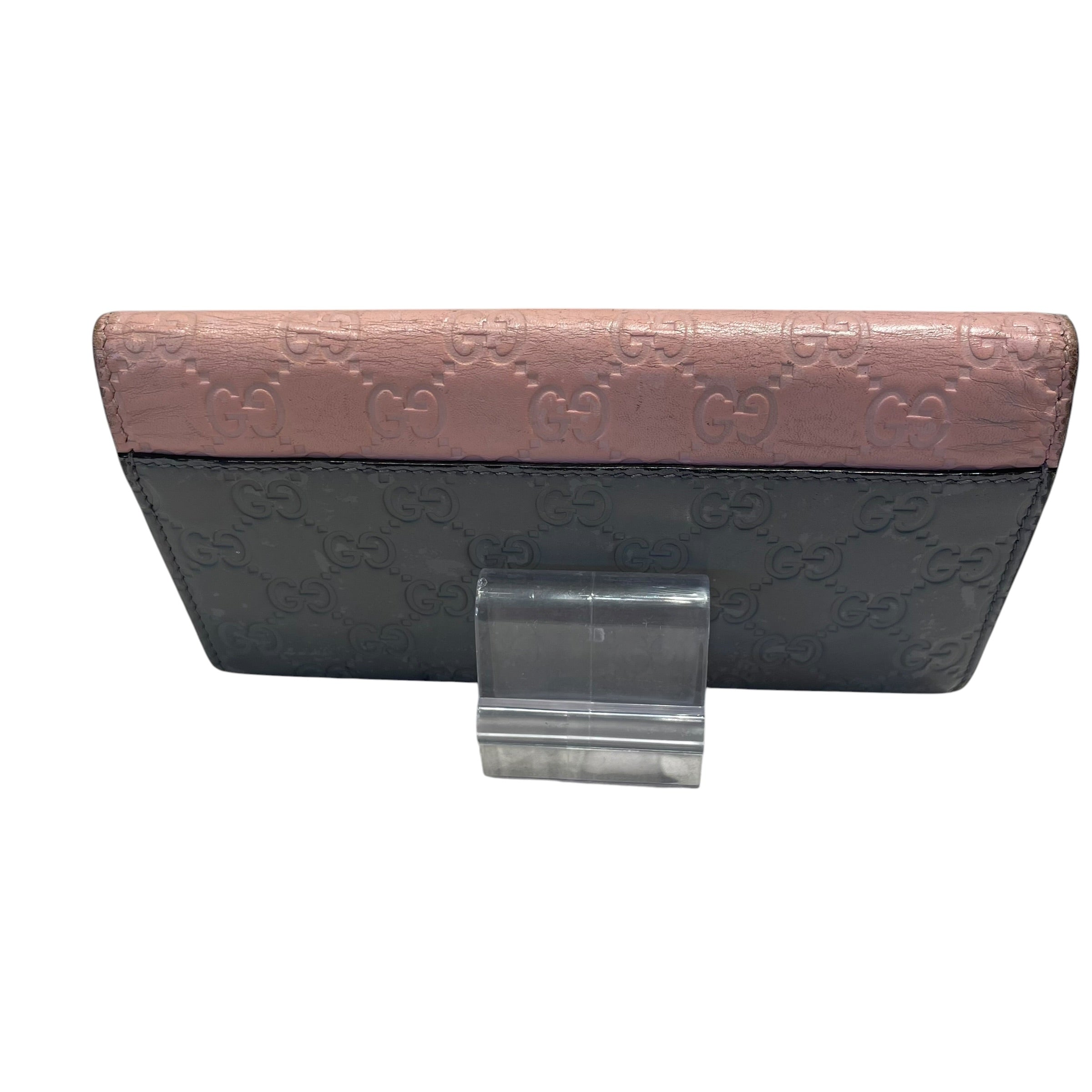 GUCCI/Long Wallet/Leather/PNK/L's/PNK & GRY Guccissima view 4
