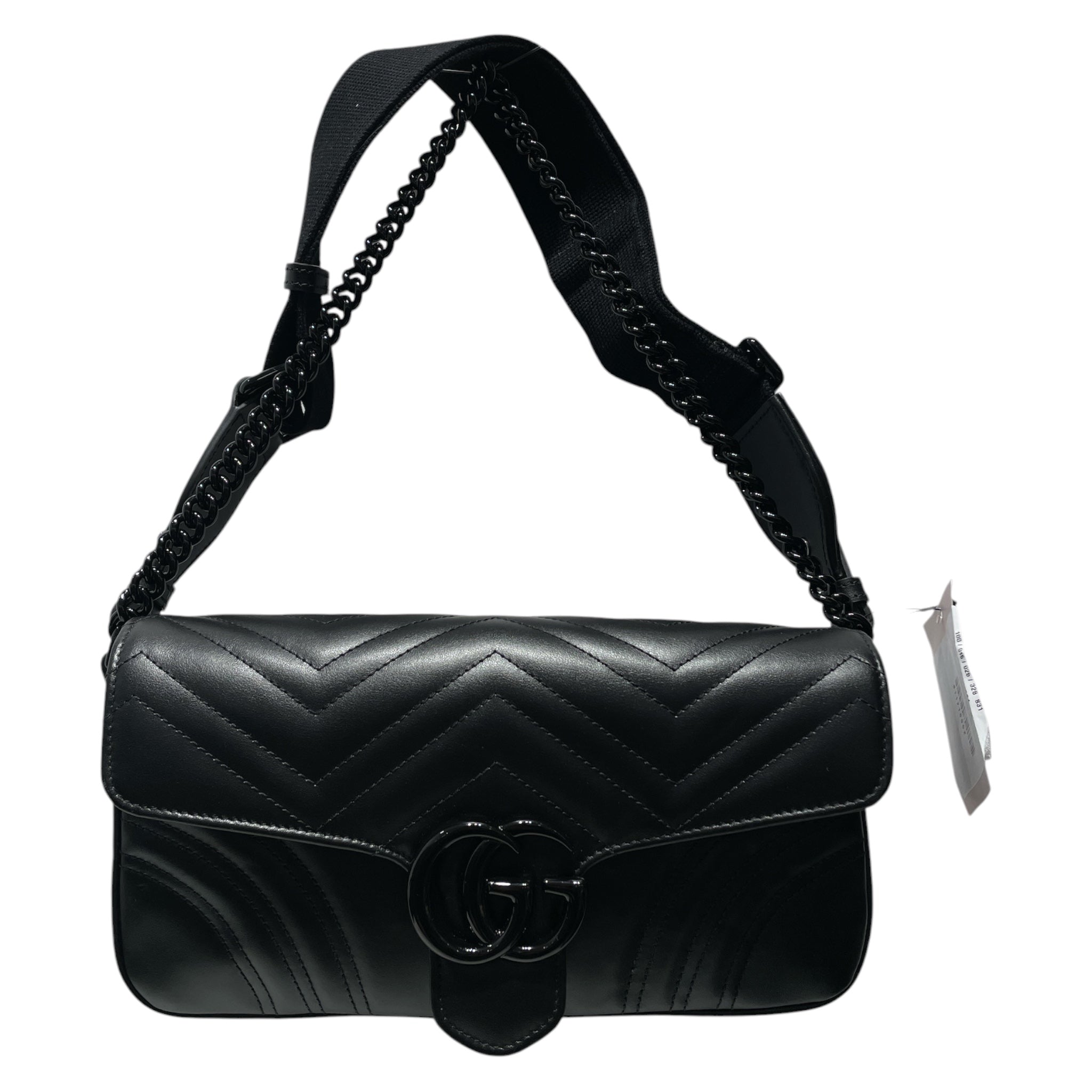 GUCCI/Hand Bag/Leather/BLK/GG Marmont Flap Shoulder bag view 1