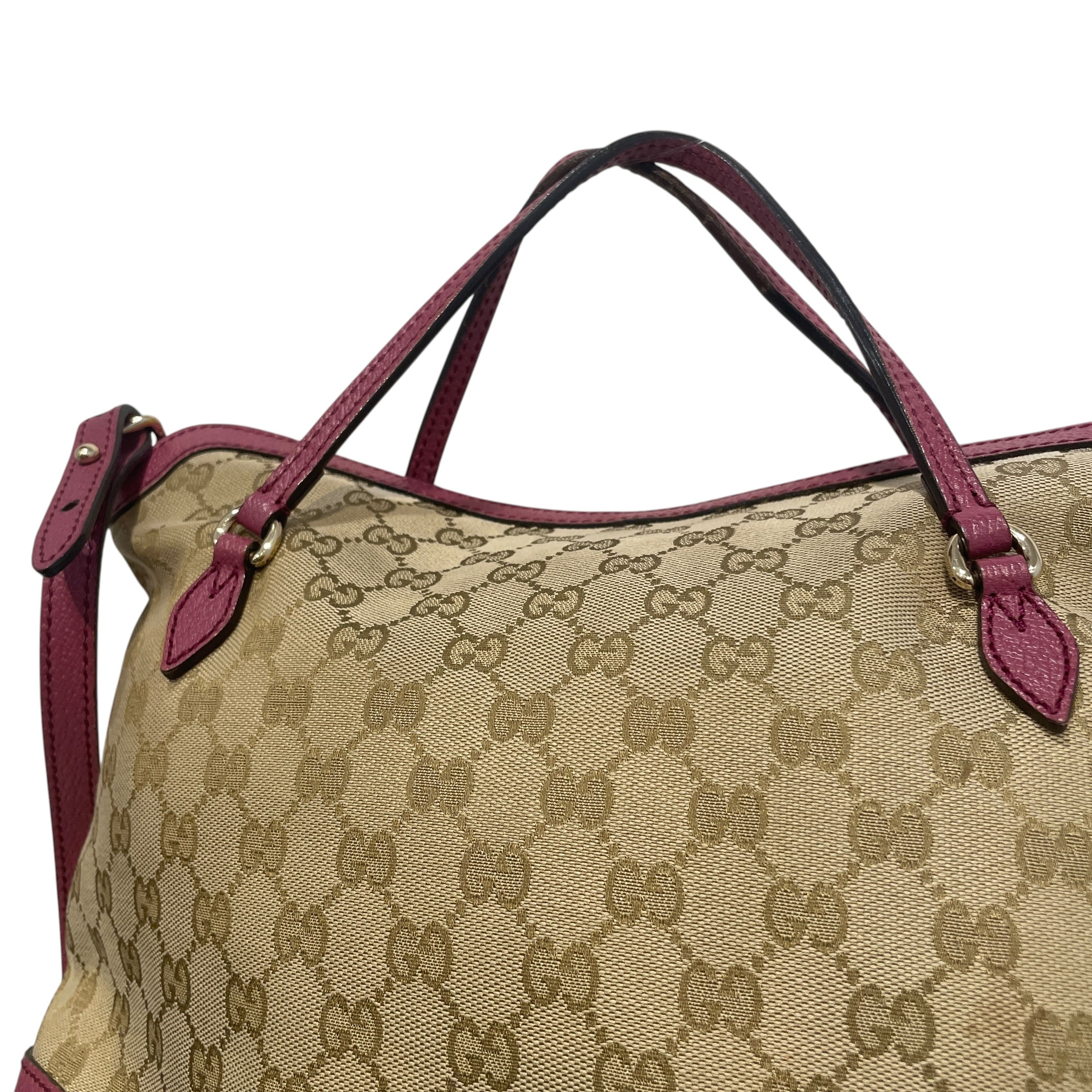 GUCCI/Cross Body Bag/Monogram/Cotton/PNK/Bree GG Canvas Hand Bag Pink view 4