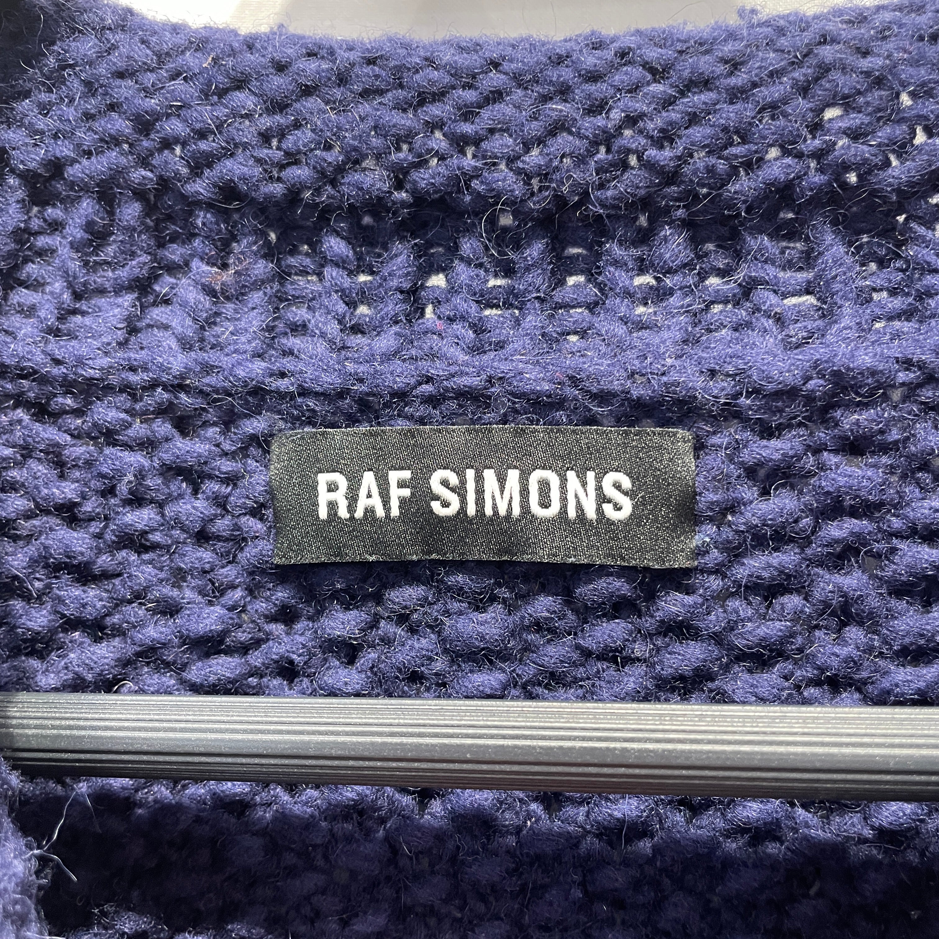 RAF SIMONS/Sweater/L/Wool/BLU/HEART SWEATER 2010? view 3