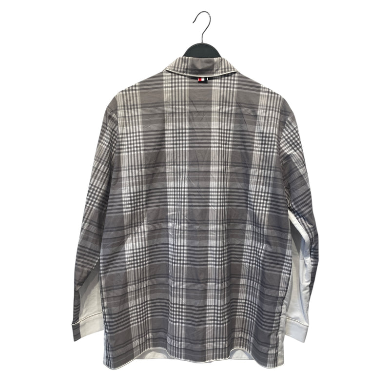 THOM BROWNE. NEW YORK/LS Shirt/2/Cotton/WHT/PLAID ON BLACK