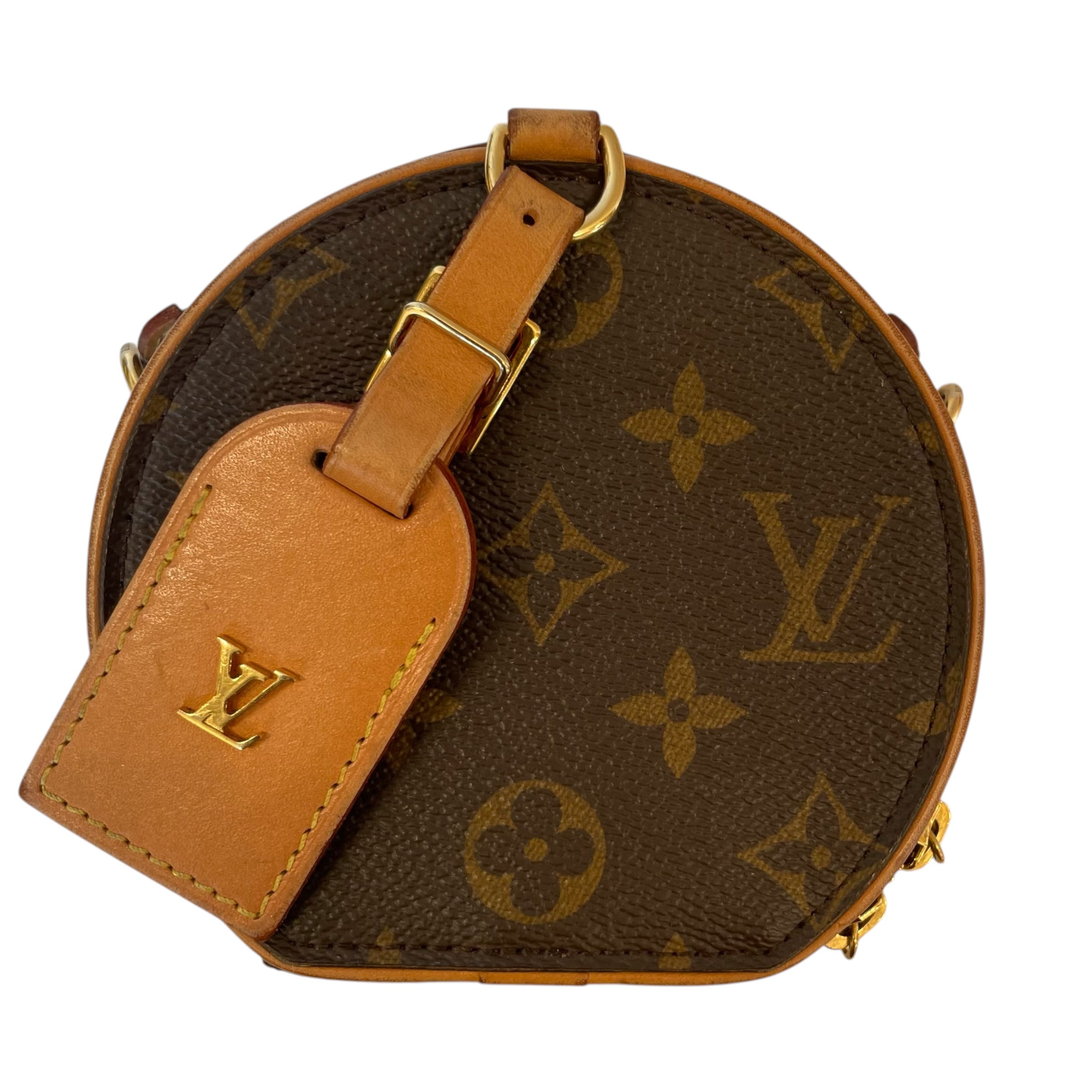 LOUIS VUITTON/Cross Body Bag/Monogram/Leather/BRW/PETITE BOITE CHAPEAU view 3