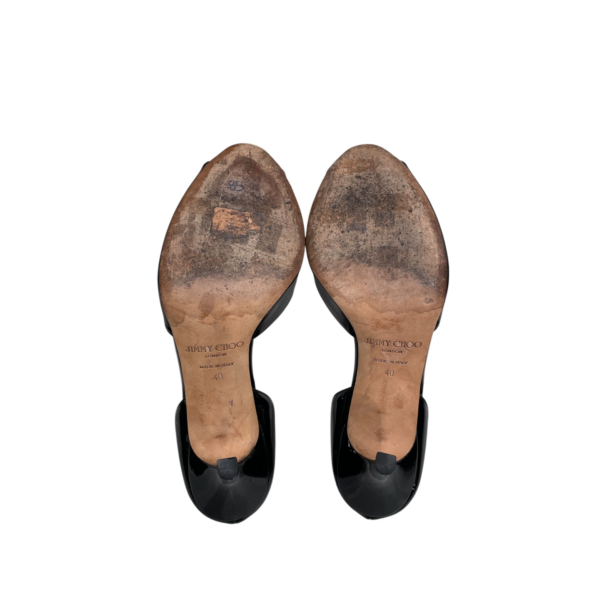 JIMMY CHOO/Heels/EU 40/Leather/BLK/PATENT BLACK OPEN TOE view 4