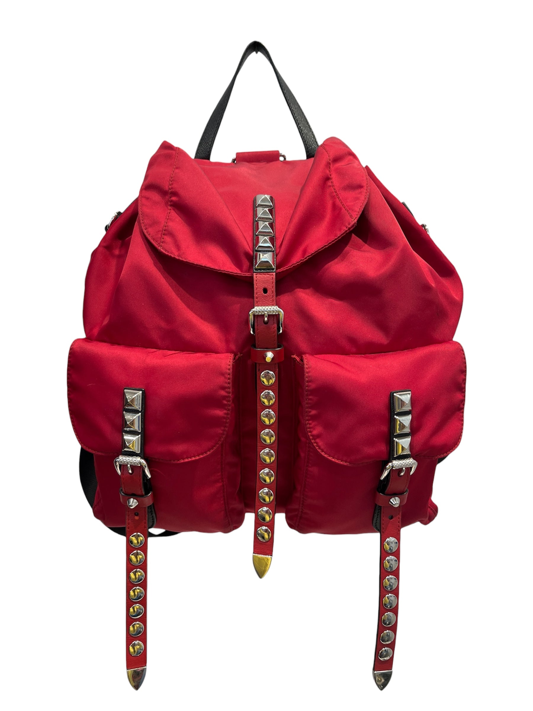 PRADA/Backpack/Nylon/RED/STUDDED BACKPACK – 2nd STREET USA