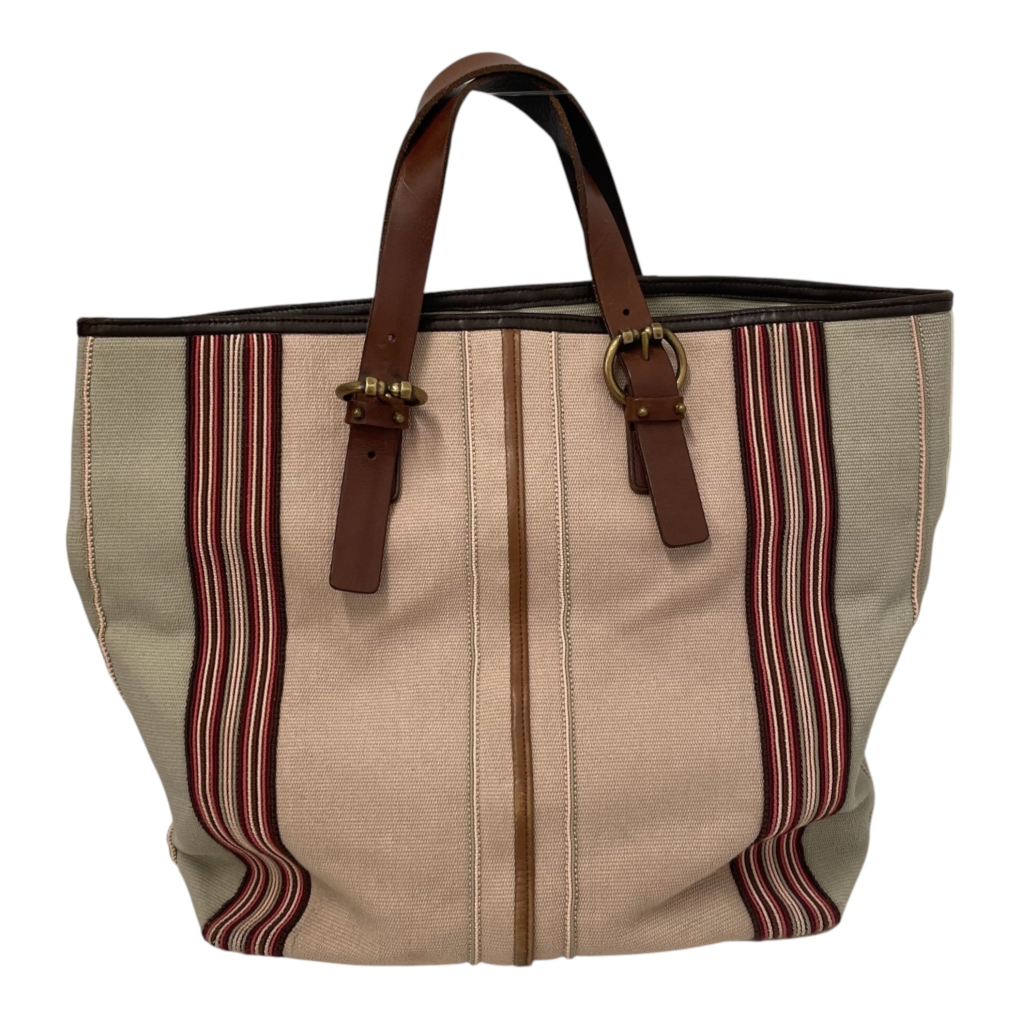 BOTTEGA VENETA/Clutch Bag/Denim/BEG/Multi colored stripe view 2