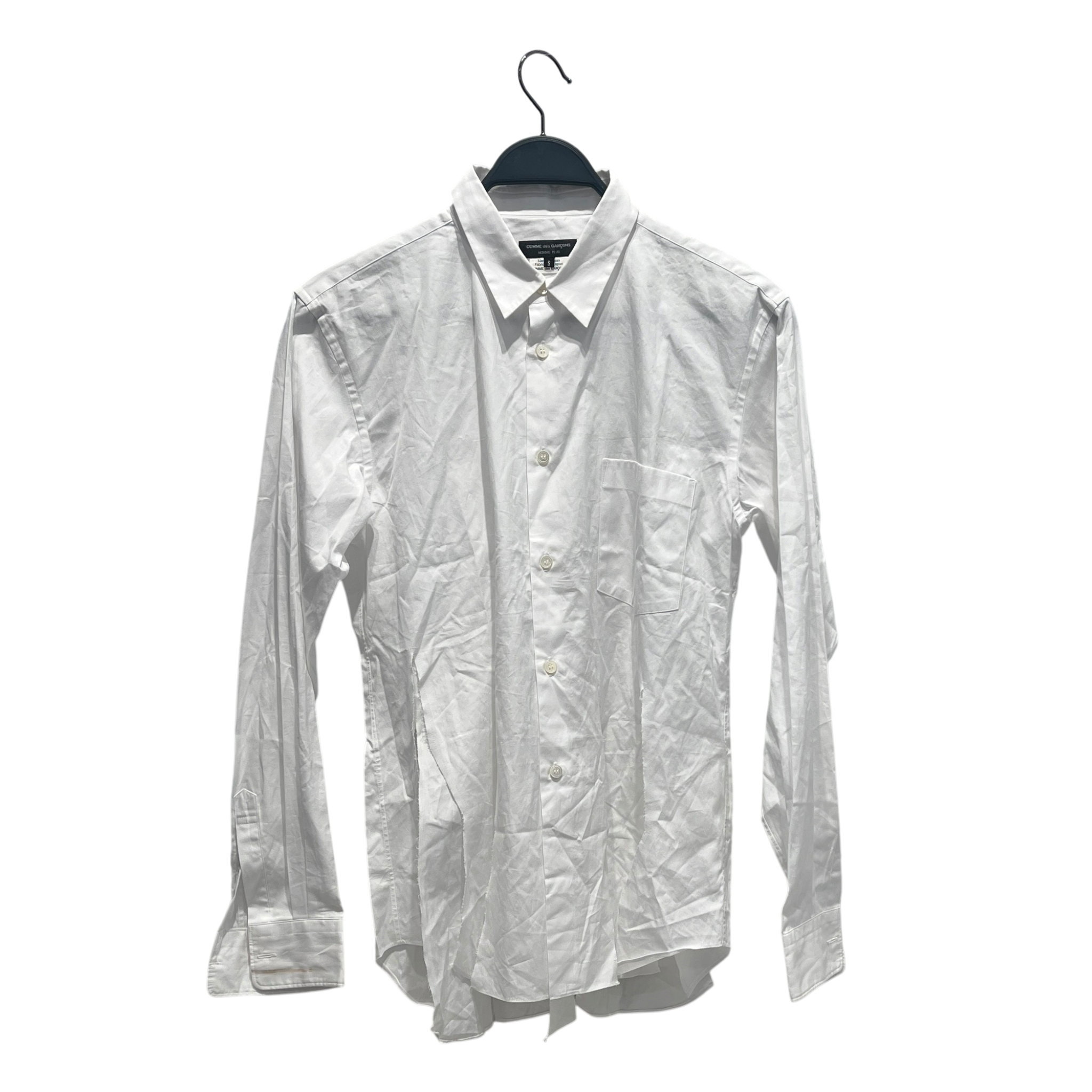 COMME des GARCONS HOMME PLUS/LS Shirt/S/Cotton/WHT/DISTRESSED view 1