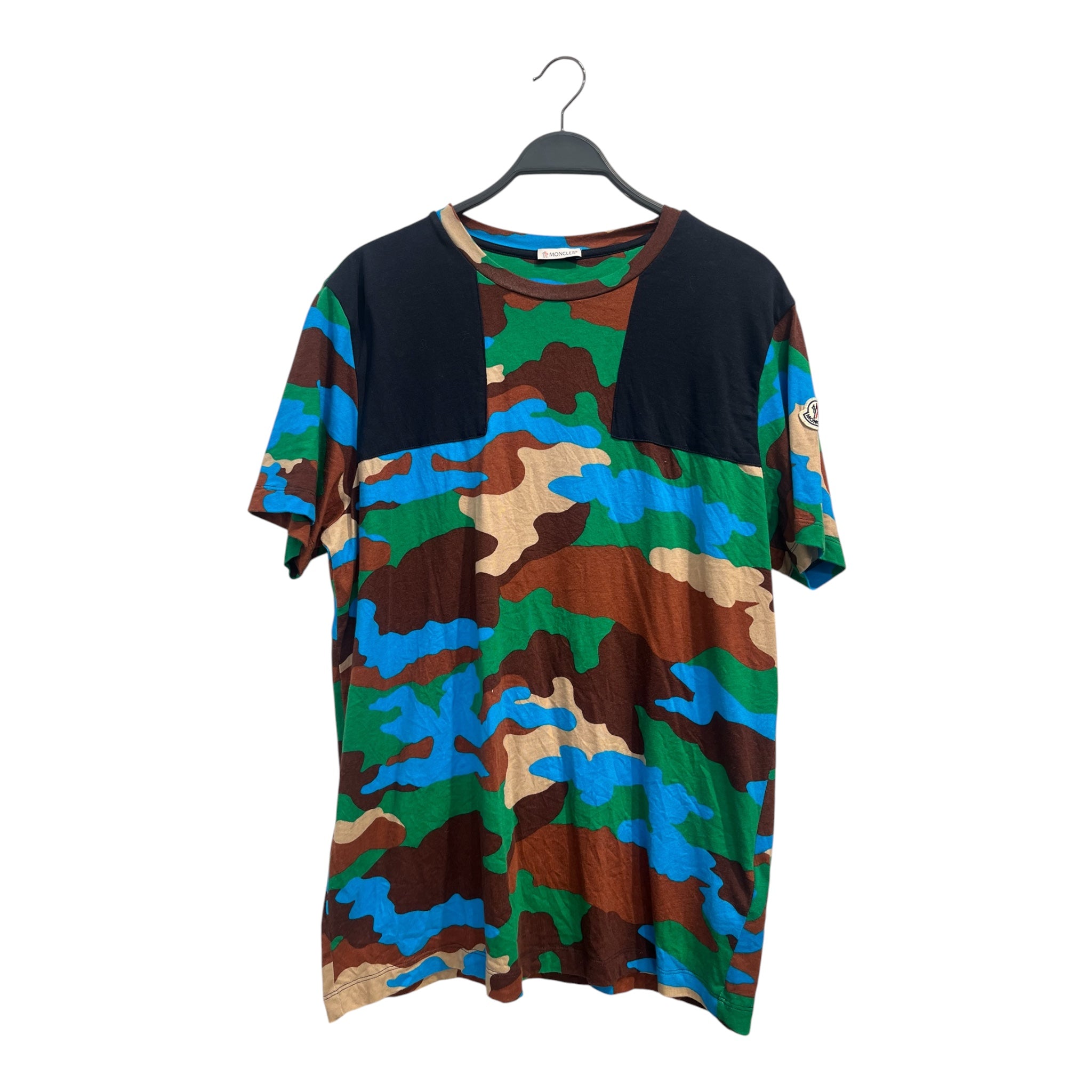 MONCLER/T-Shirt/XL/Cotton/MLT/Camouflage/BLUE GREEN CAMO view 1