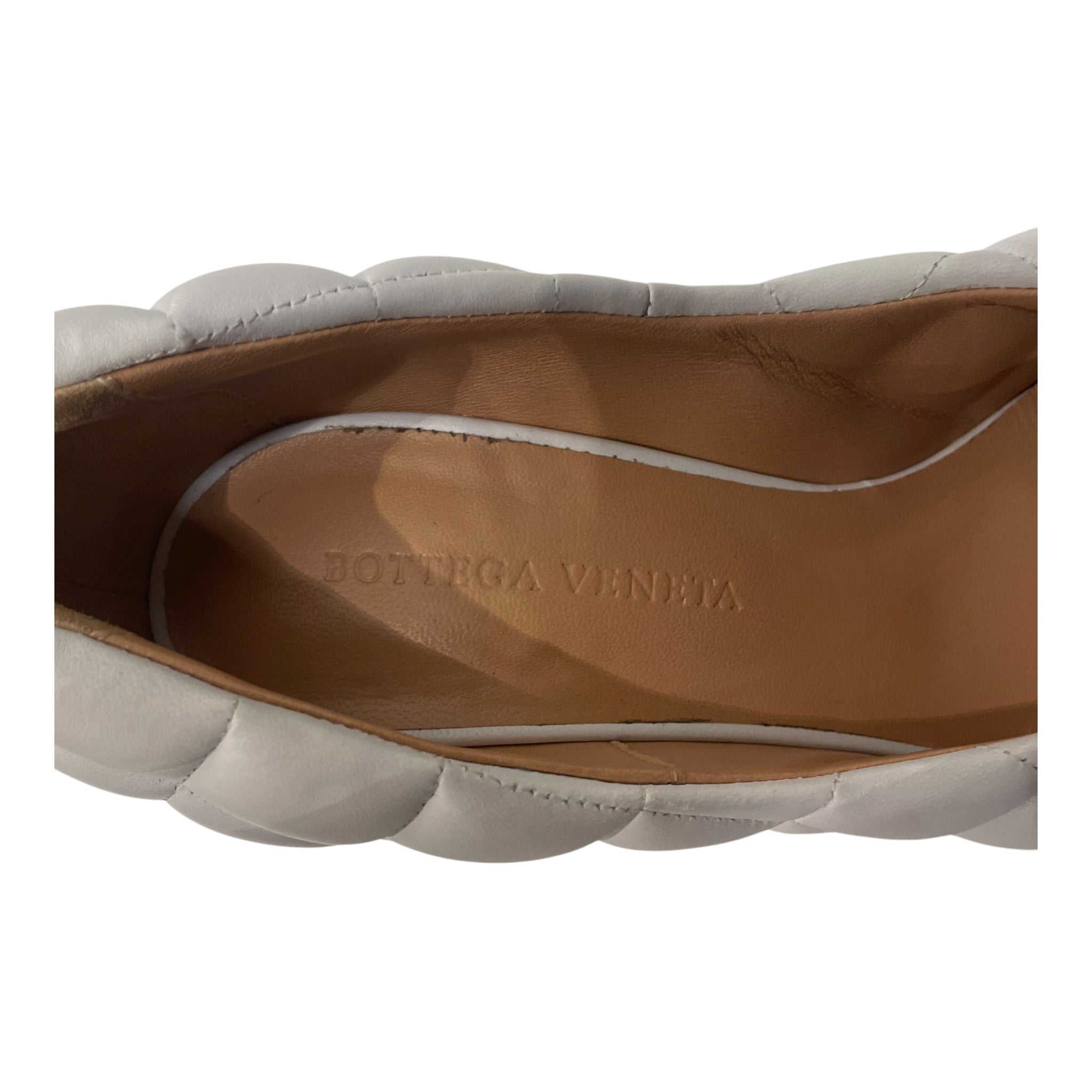 BOTTEGA VENETA/Heels/EU 36/Leather/WHT/BLOC PADDED PUMP view 4