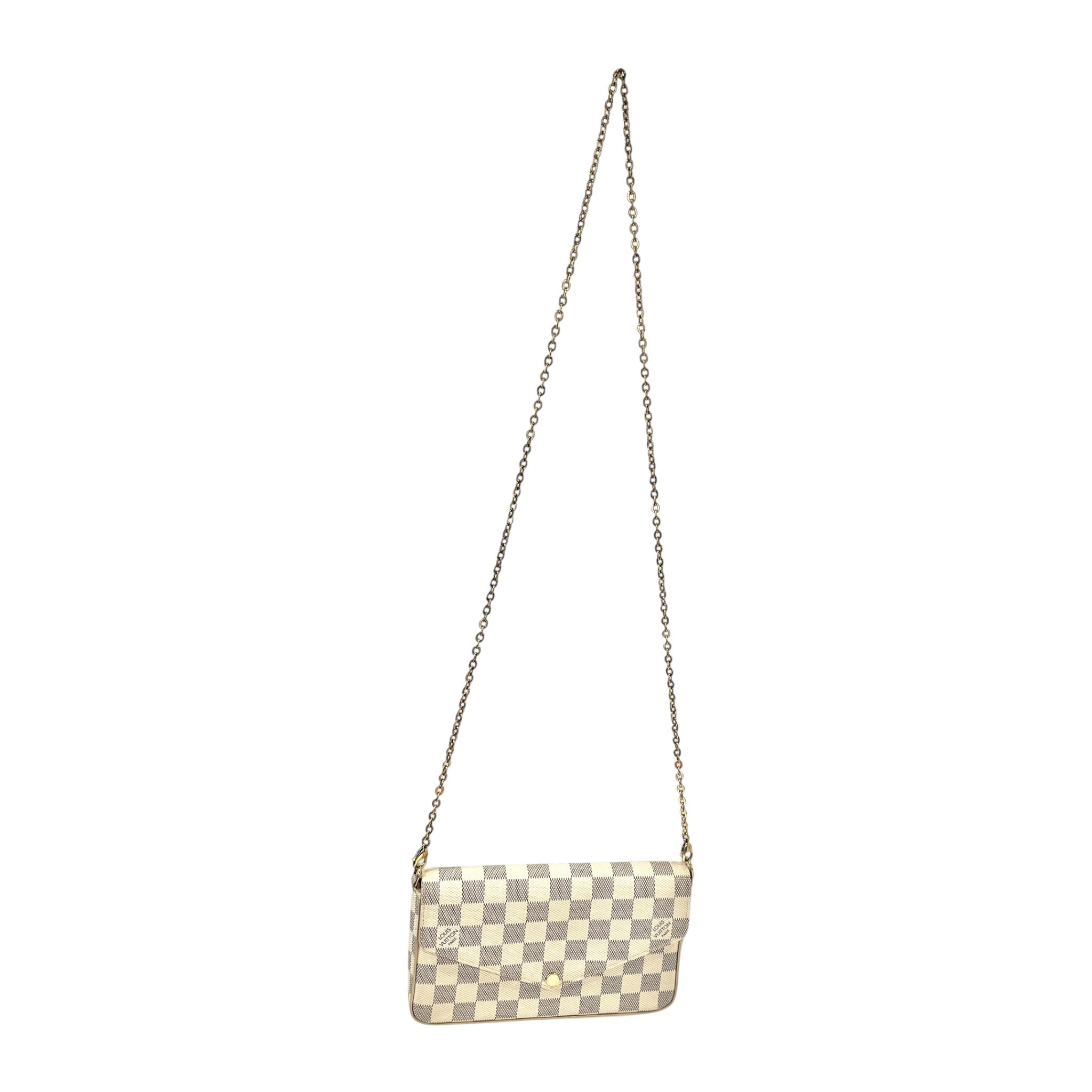 LOUIS VUITTON/Clutch Bag/Plaid/Leather/MLT/Damiez Azur Pochette Felicie view 1