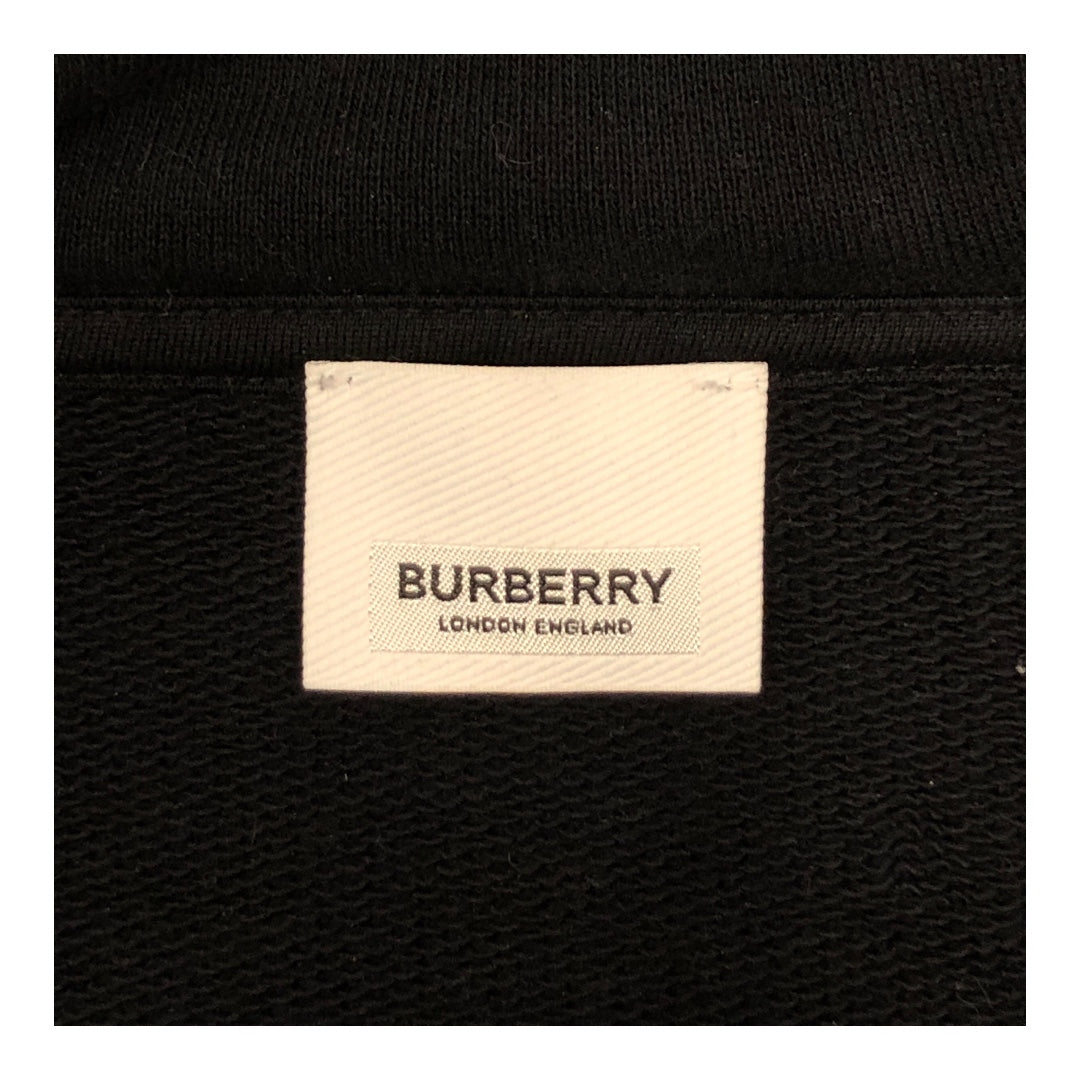 BURBERRY/Zip Up Hoodie/M/Cotton/BLK/Plaid on Sleeve view 3