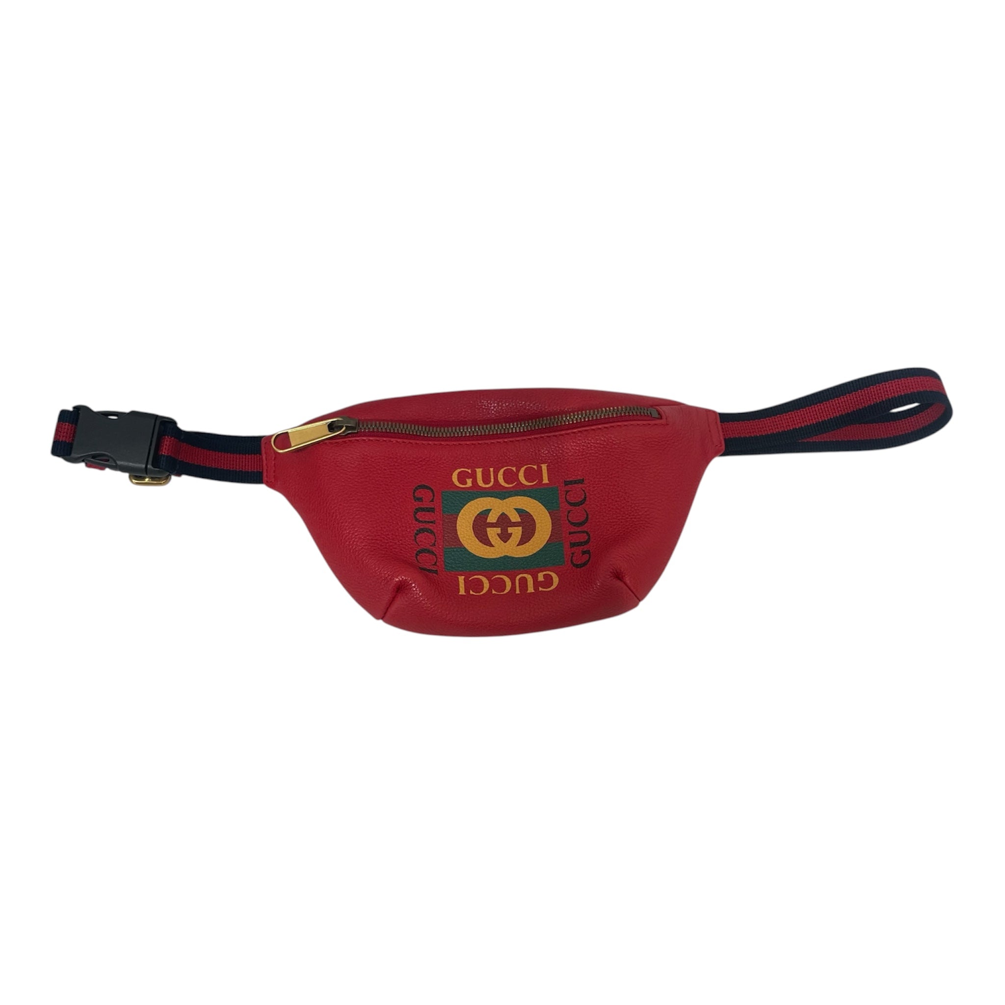 GUCCI/Fanny Pack/Leather/RED/retro print belt bag view 1
