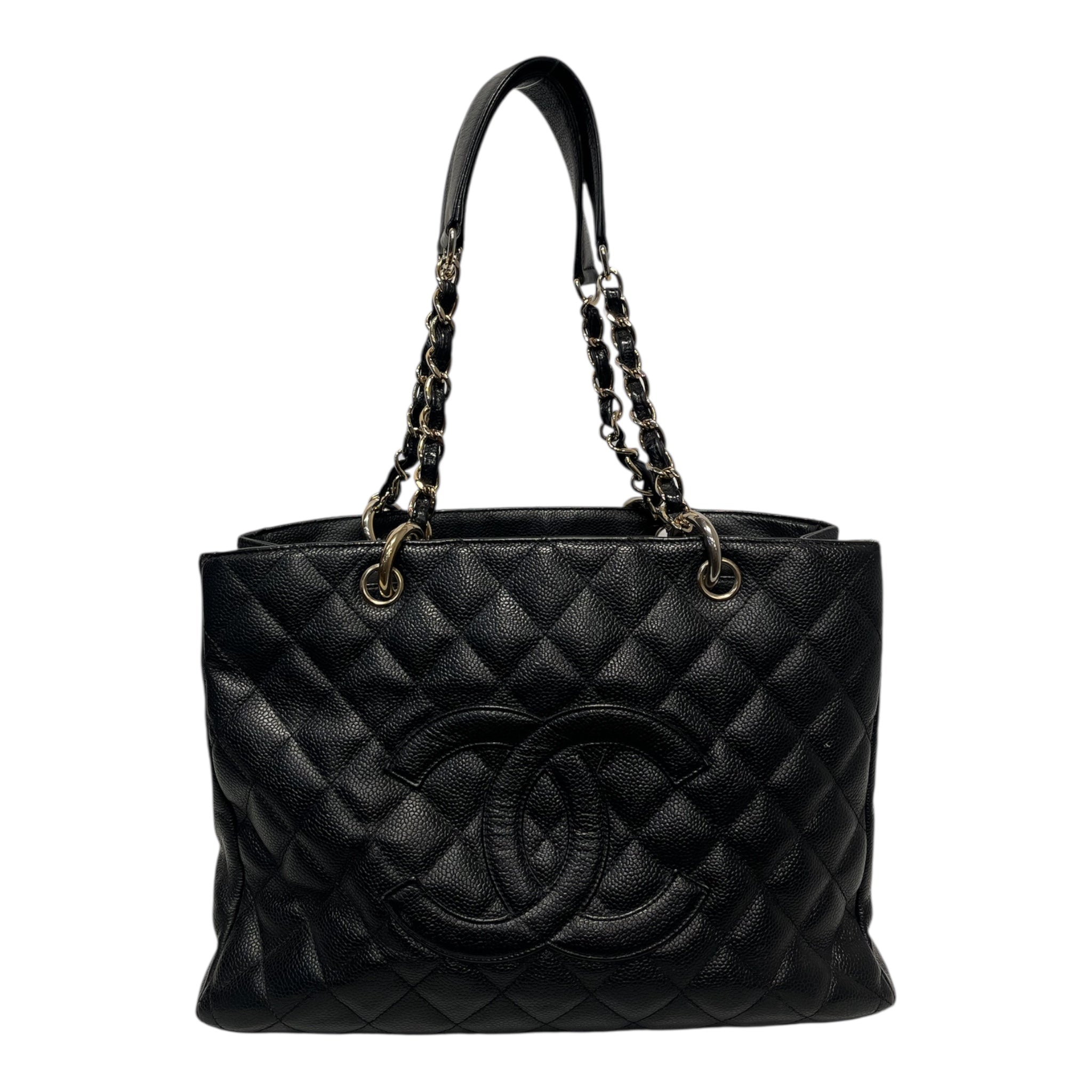CHANEL/Hand Bag/Leather/BLK/caviar grand shoppig tote view 1