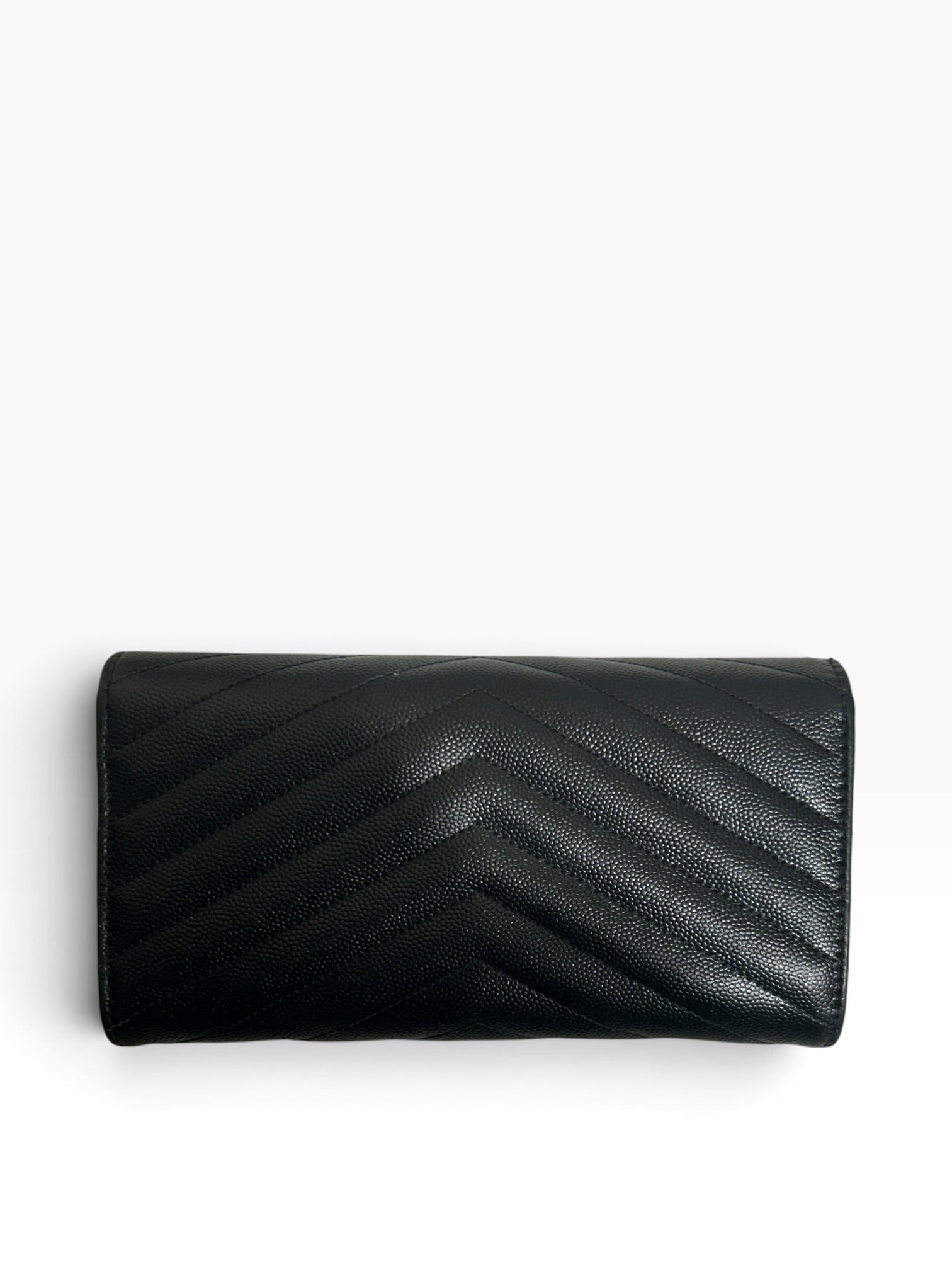 YVES SAINT LAURENT/Long Wallet/Leather/BLK/L's/envelope  wallet view 2