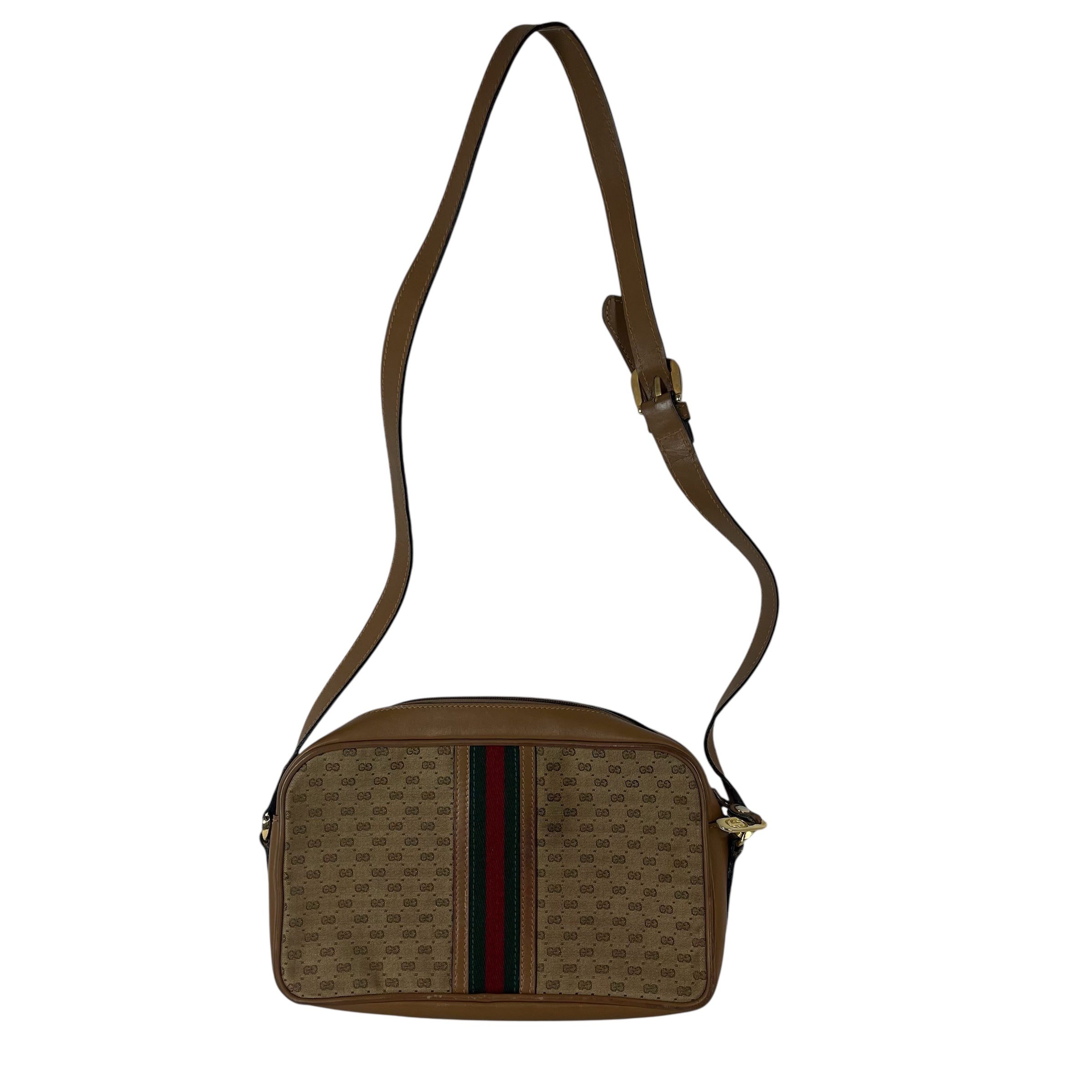 GUCCI/Cross Body Bag/Monogram/Leather/CML/SHERRY LINE (1970S - 1980S) view 2