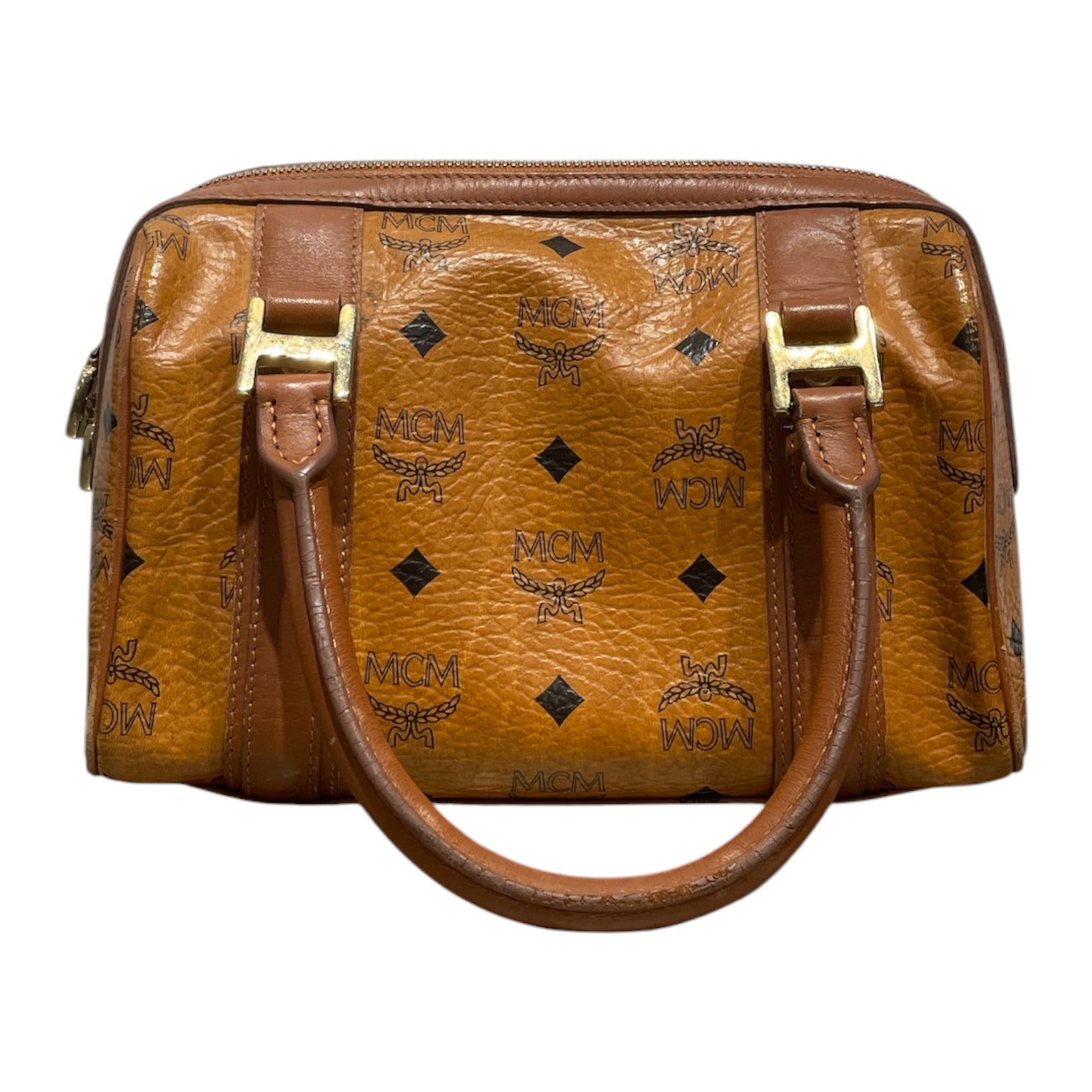 MCM/Hand Bag/Monogram/Leather/BEG/VISETOS BOSTON BAG view 2