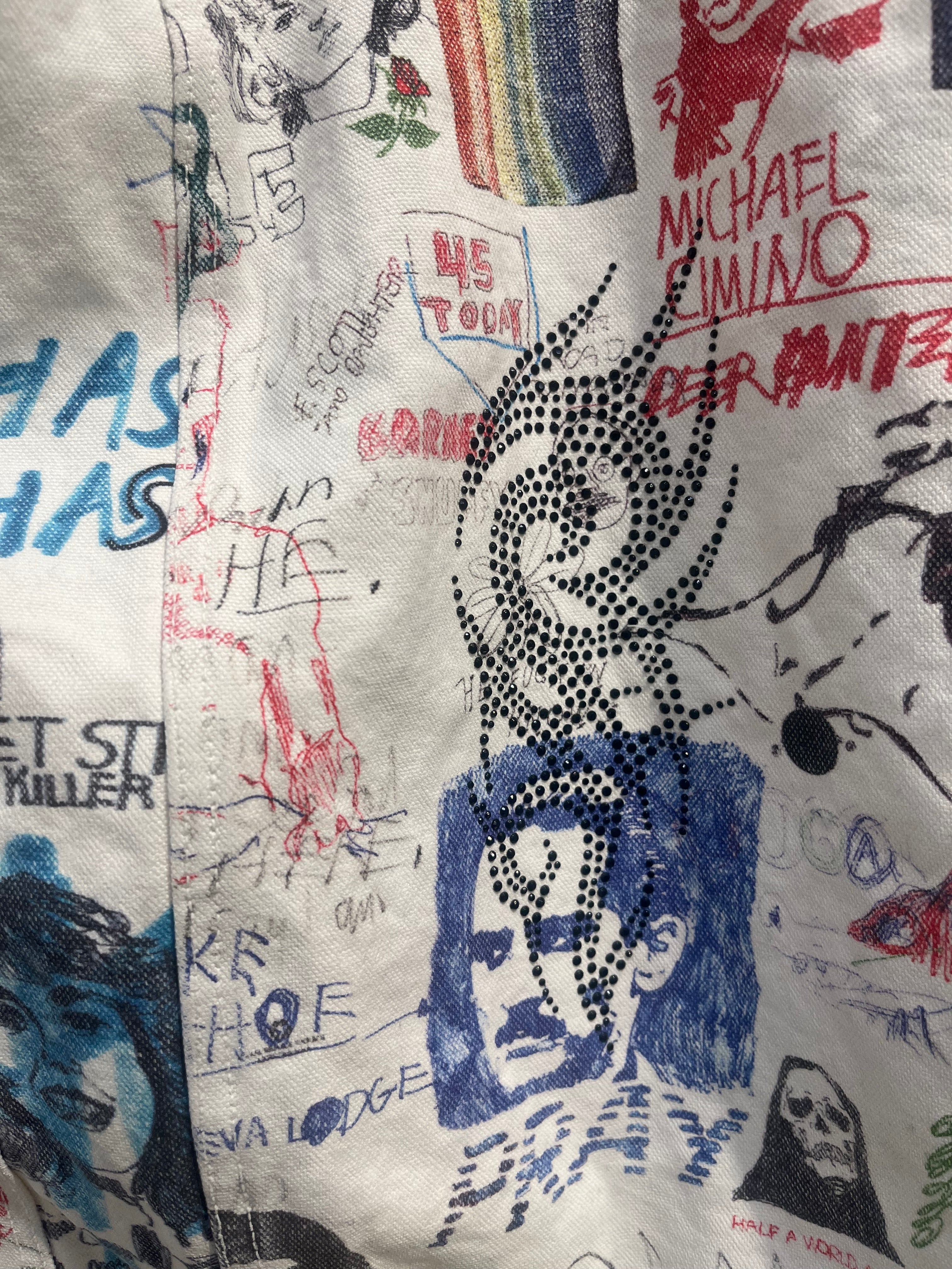 Paly(PALY HOLLYWOOD)/Tote Bag/Graphic/Cotton/WHT/MARKER DRAWINGS ALLOVER view 6