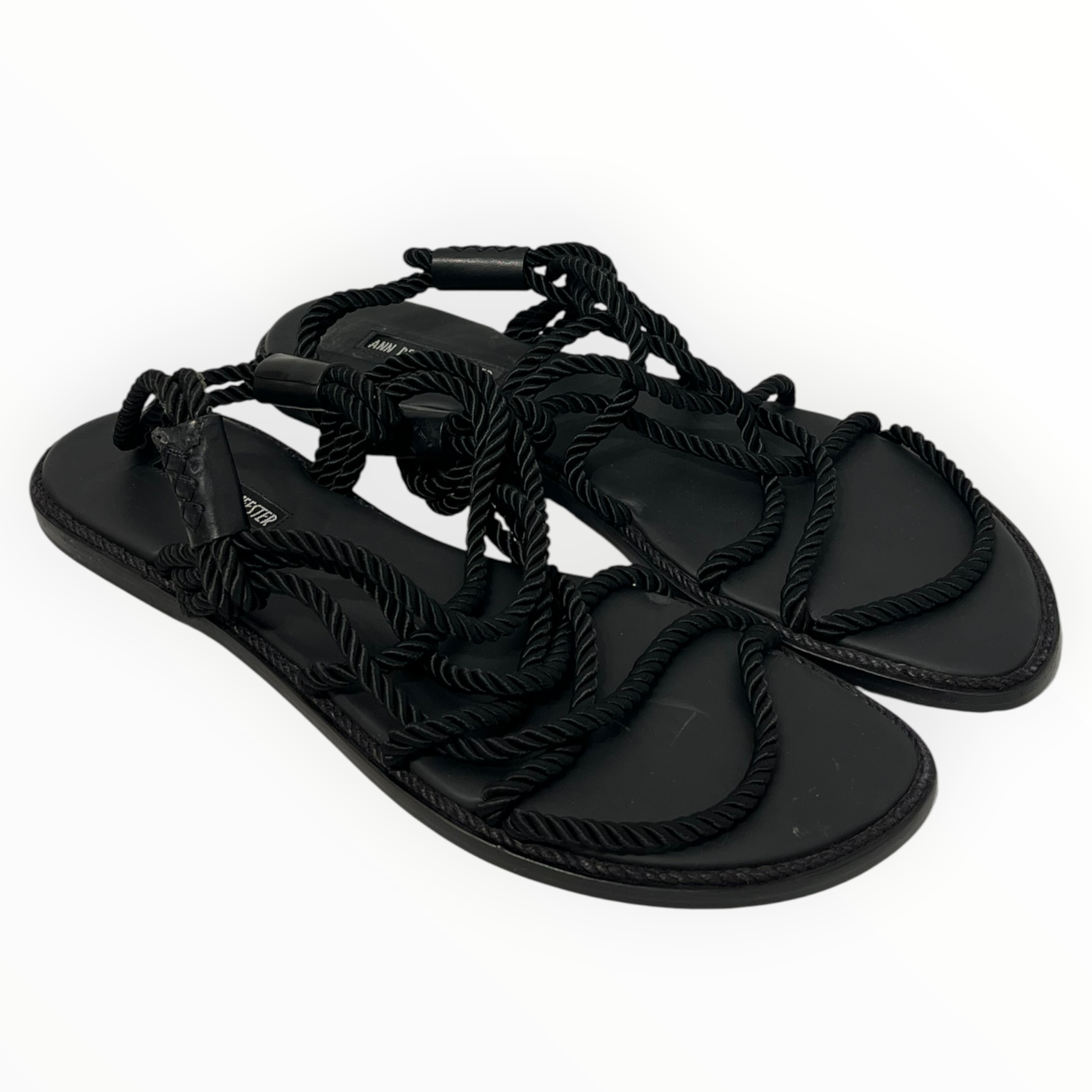 ANN DEMEULEMEESTER/Sandals/EU 44/Leather/BLK/ROPE LEATHER SANDALS view 2