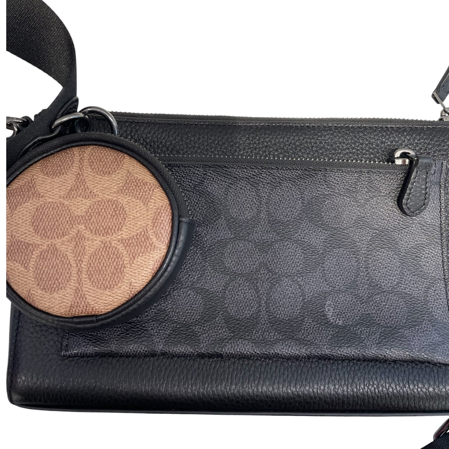 COACH/Cross Body Bag/Monogram/Leather/BLK/BRW COIN POUCH ATTACHED view 5