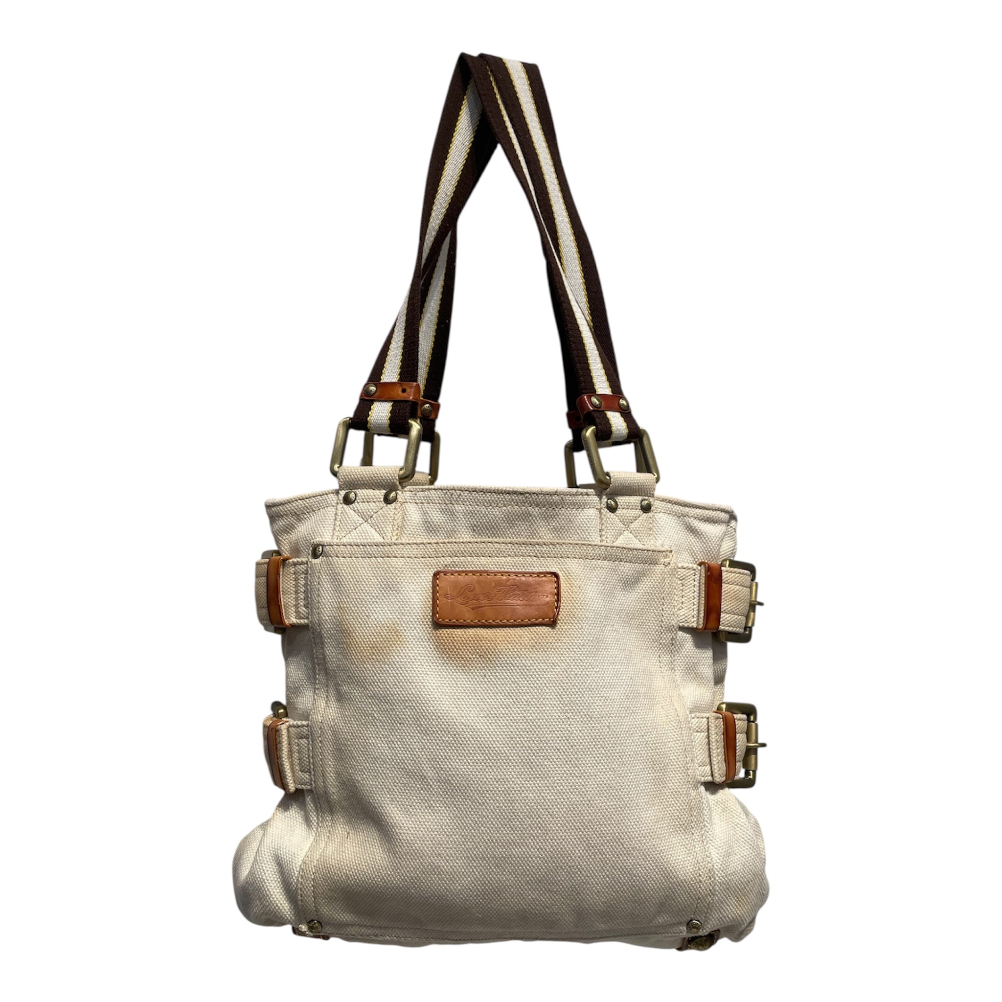 LOUIS VUITTON/Tote Bag/Cotton/CRM/2008 globe shopper view 2