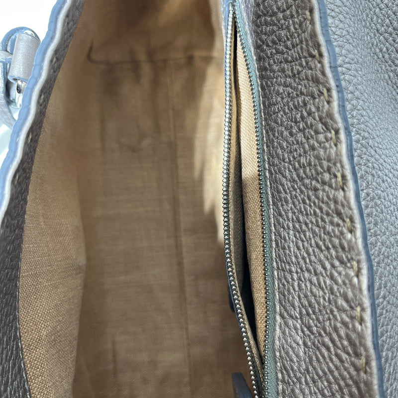 FENDI/Hand Bag/Leather/GRY/selleria linda handle bag