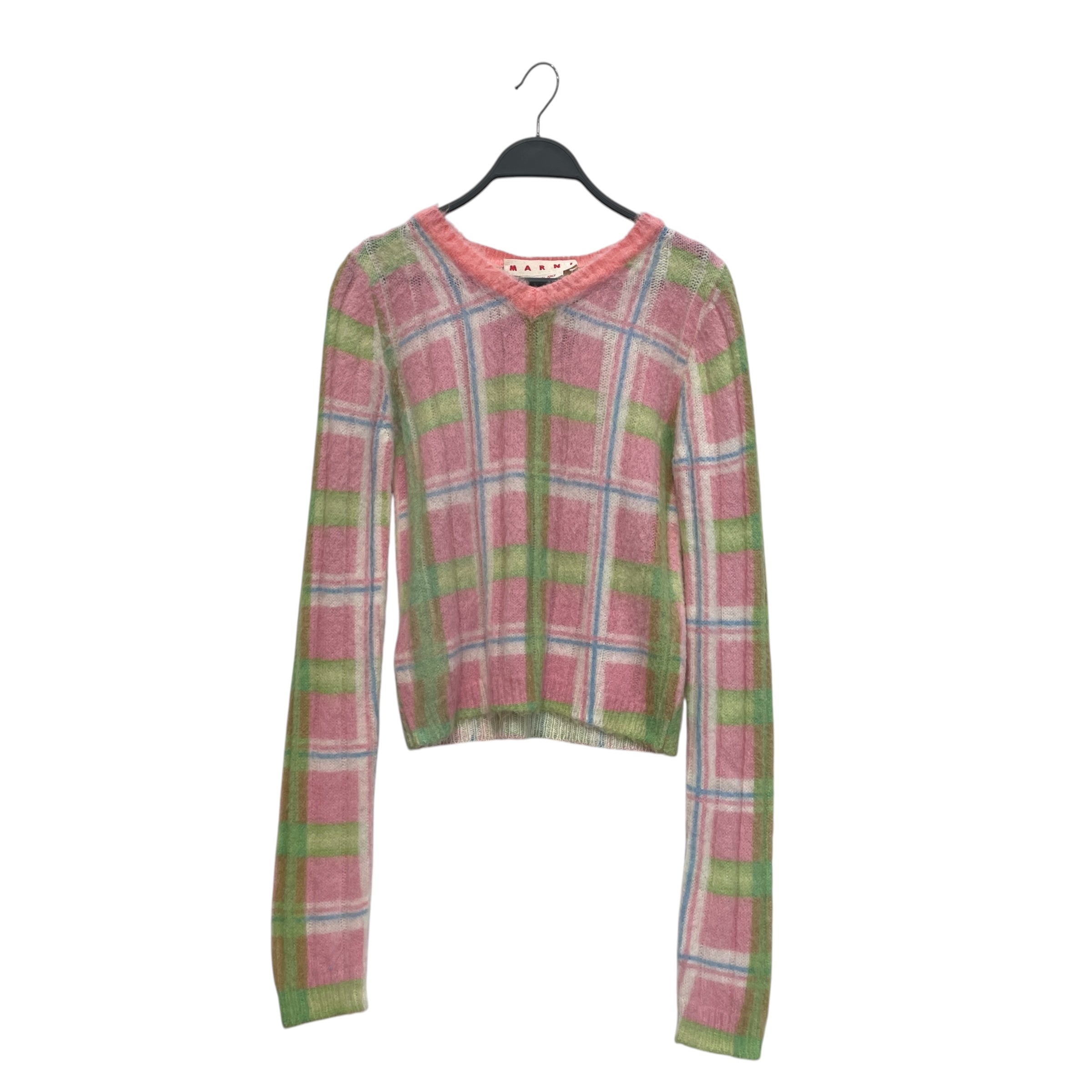 MARNI/Sweater/42/Plaid/MLT/PNK GRN BLU CHECK FUZZY WUZZ view 1